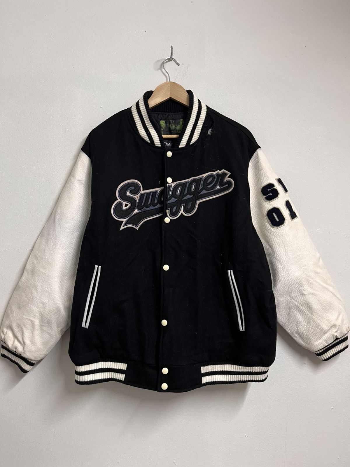 Swagger 💥Y2K SWAGGER Japan Distressed Varsity Jackets Leather Size US XL / EU 56 / 4 - 1 Thumbnail