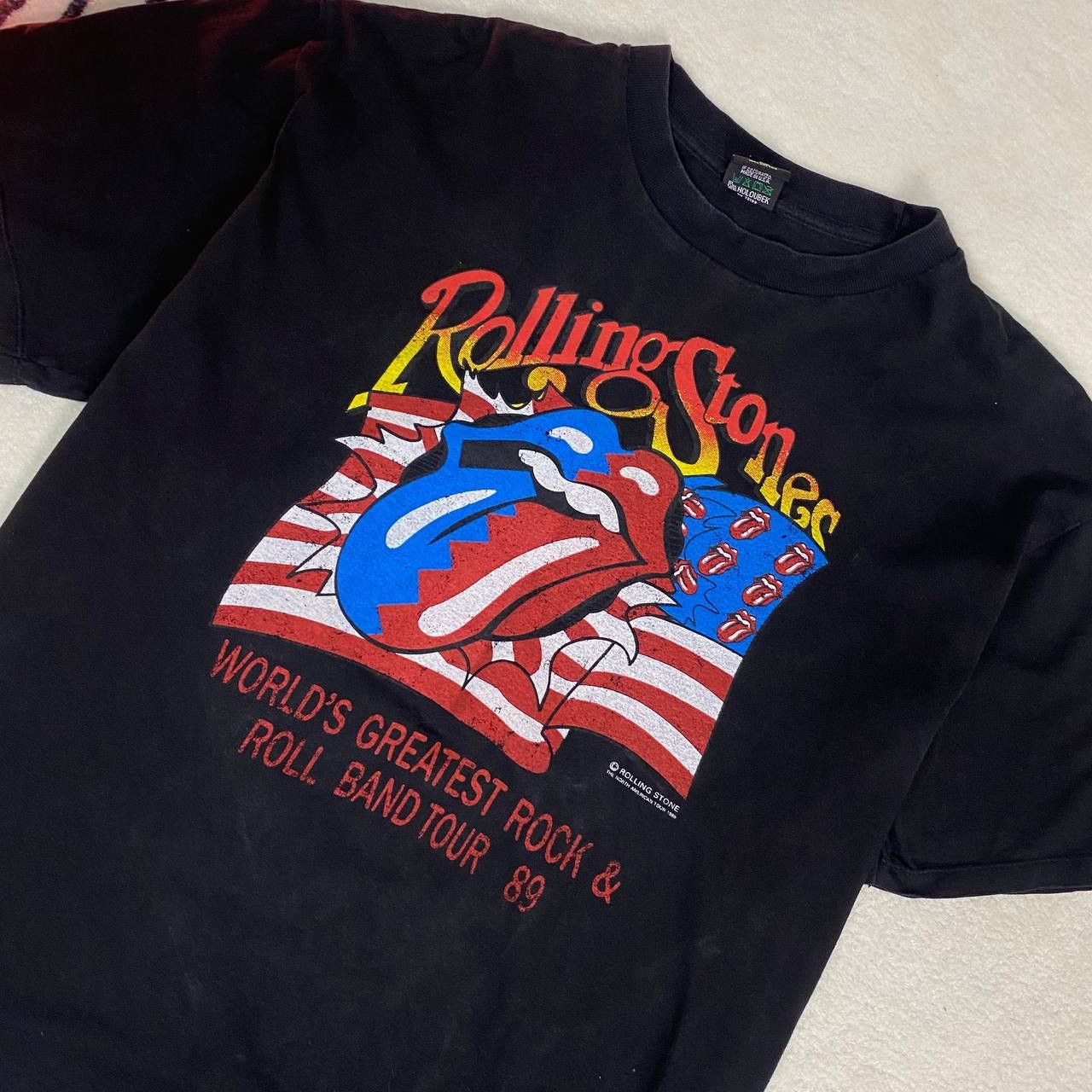 Band Tees × The Rolling Stones × Vintage 💥VINTAGE💥 The Rolling Stones 1989 american flag Tour Merch Size US XL / EU 56 / 4 - 5 Thumbnail