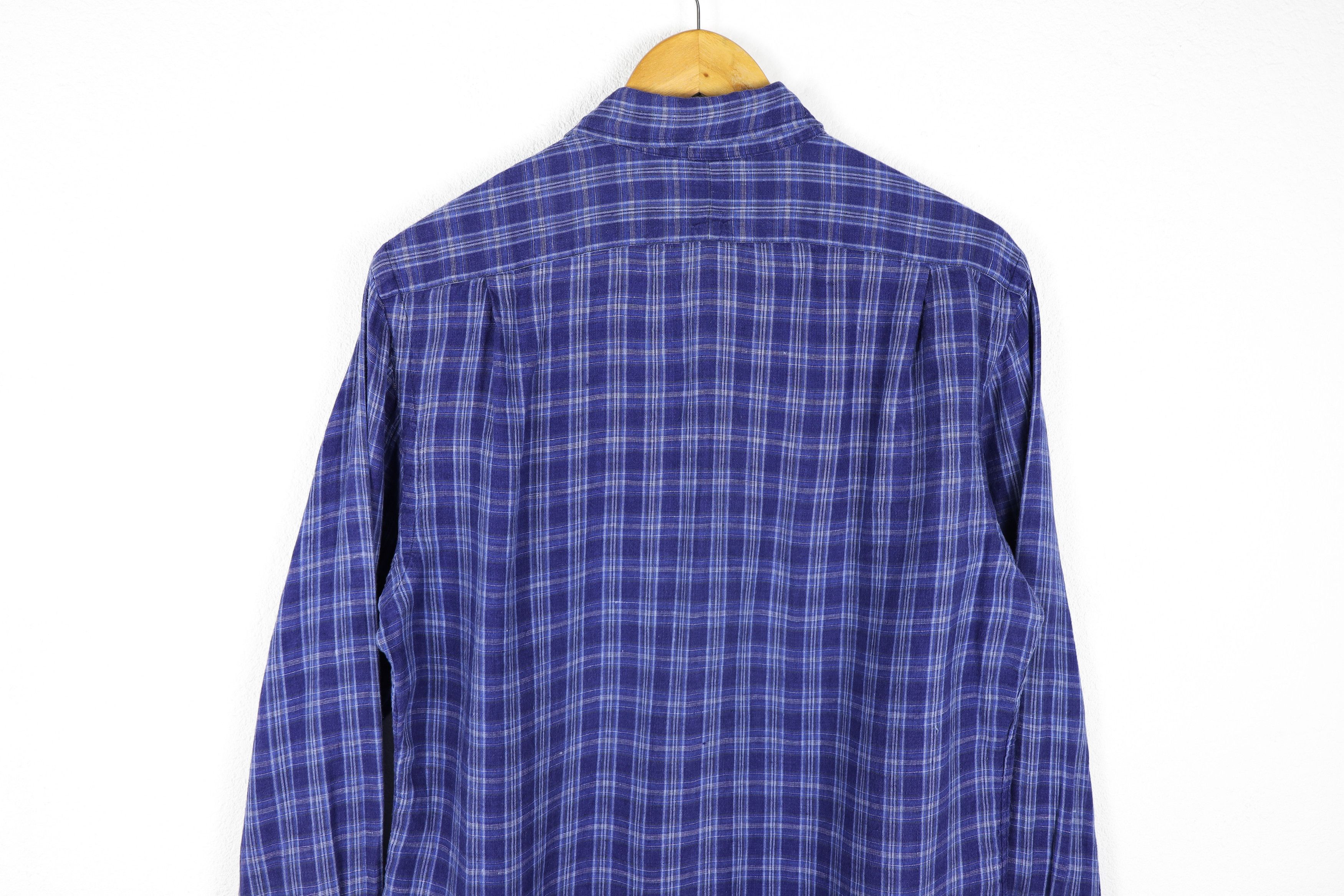 120% Lino Polo Ralph Lauren Pony Logo Blue Check Linen Shirt Preppy Size US M / EU 48-50 / 2 - 10 Thumbnail