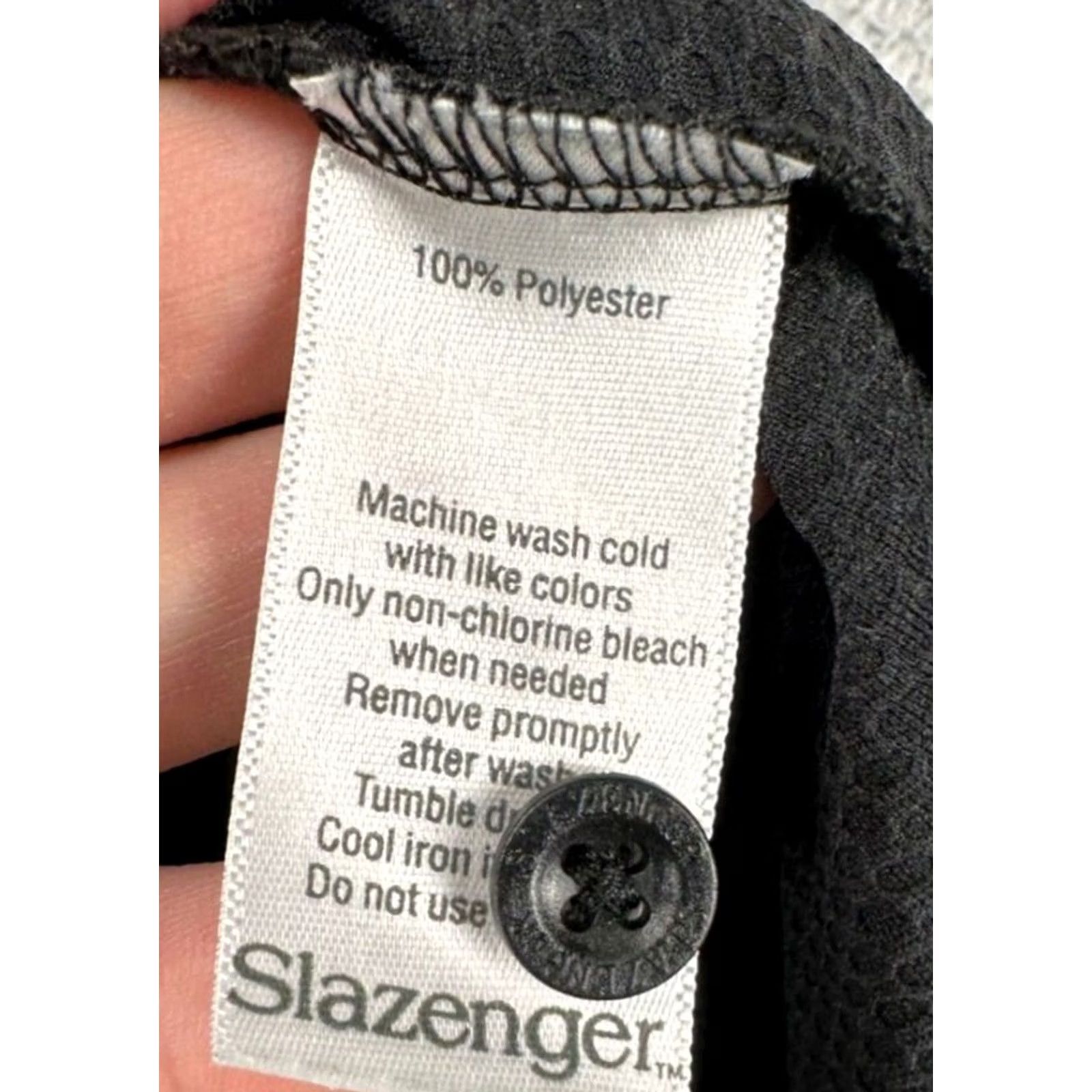 Vintage Slazenger Golf Polo Shirt Mens Large Black Short Sleeve Logo Athletic Outdoor Casual Golfing CAsual 43 Chest 28.5 Length Size US L / EU 52-54 / 3 - 5 Thumbnail
