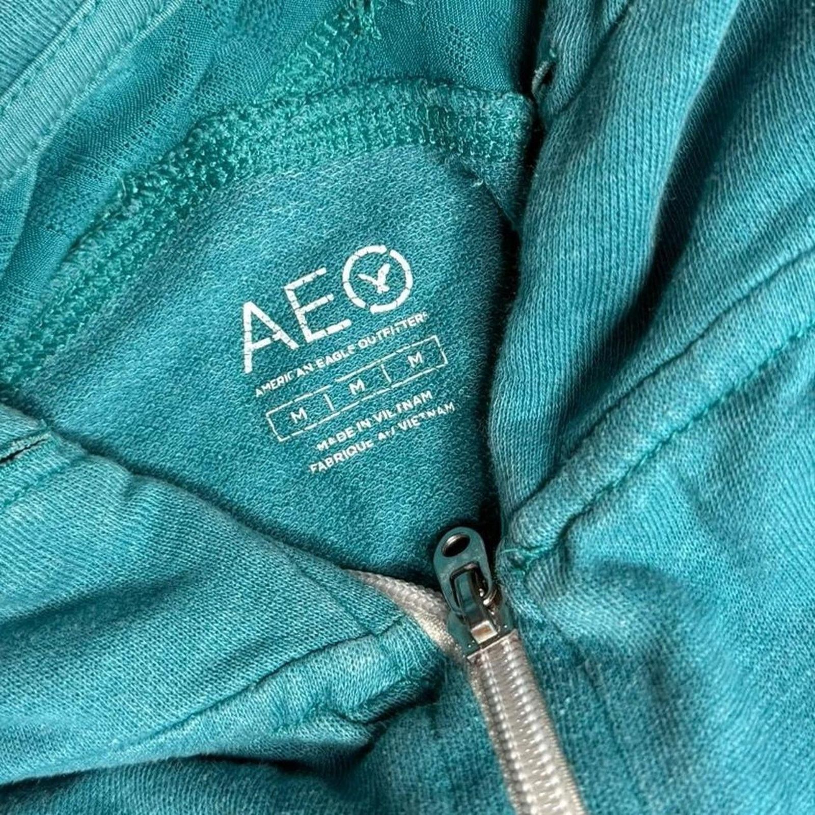 American Eagle Outfitters 2000s Teal Blue American Eagle Zip Super Comfy Hoodie Size M Size M / US 6-8 / IT 42-44 - 6 Thumbnail