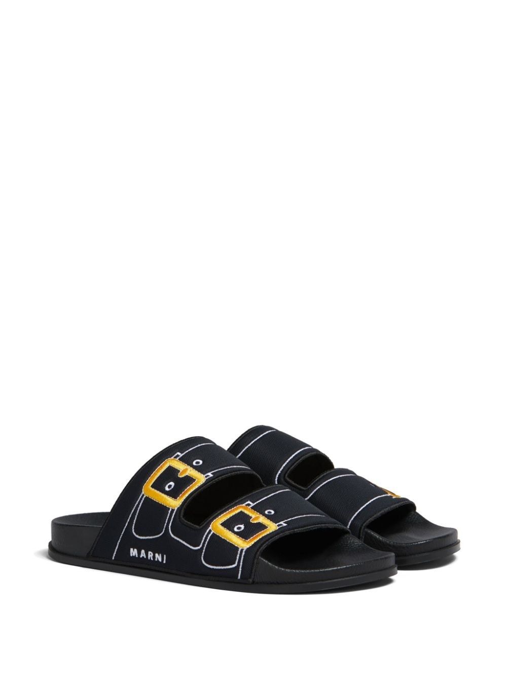 Marni o1f1d3z0525 Embroidered Slip-On Slides in Black Size US 8 / EU 41 - 2 Thumbnail
