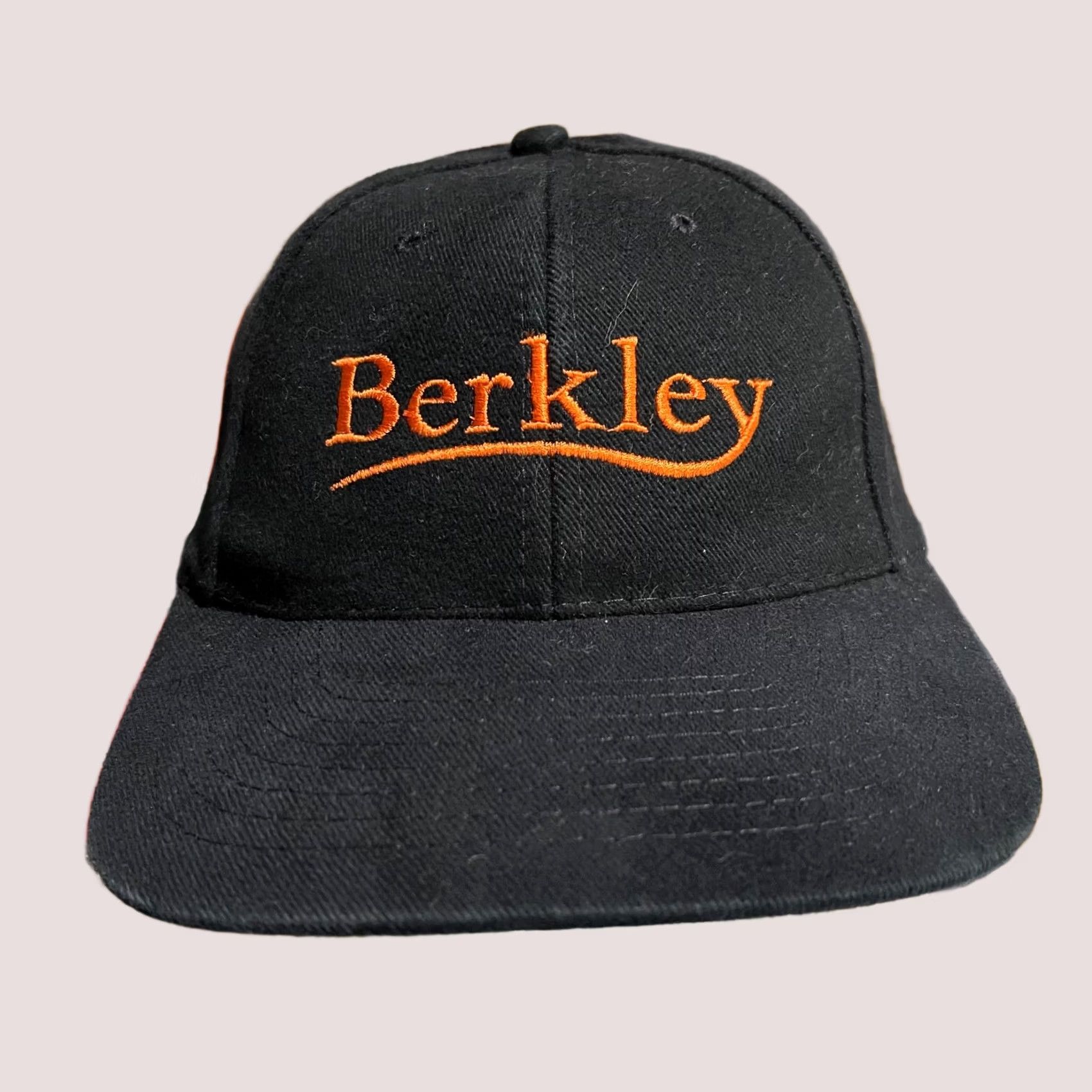 Vintage Nissin Berkley Hat Cap Black Adult Snap Back Adjustable Script Mens Vintage Baseball Cap Mens Size ONE SIZE - 1 Thumbnail