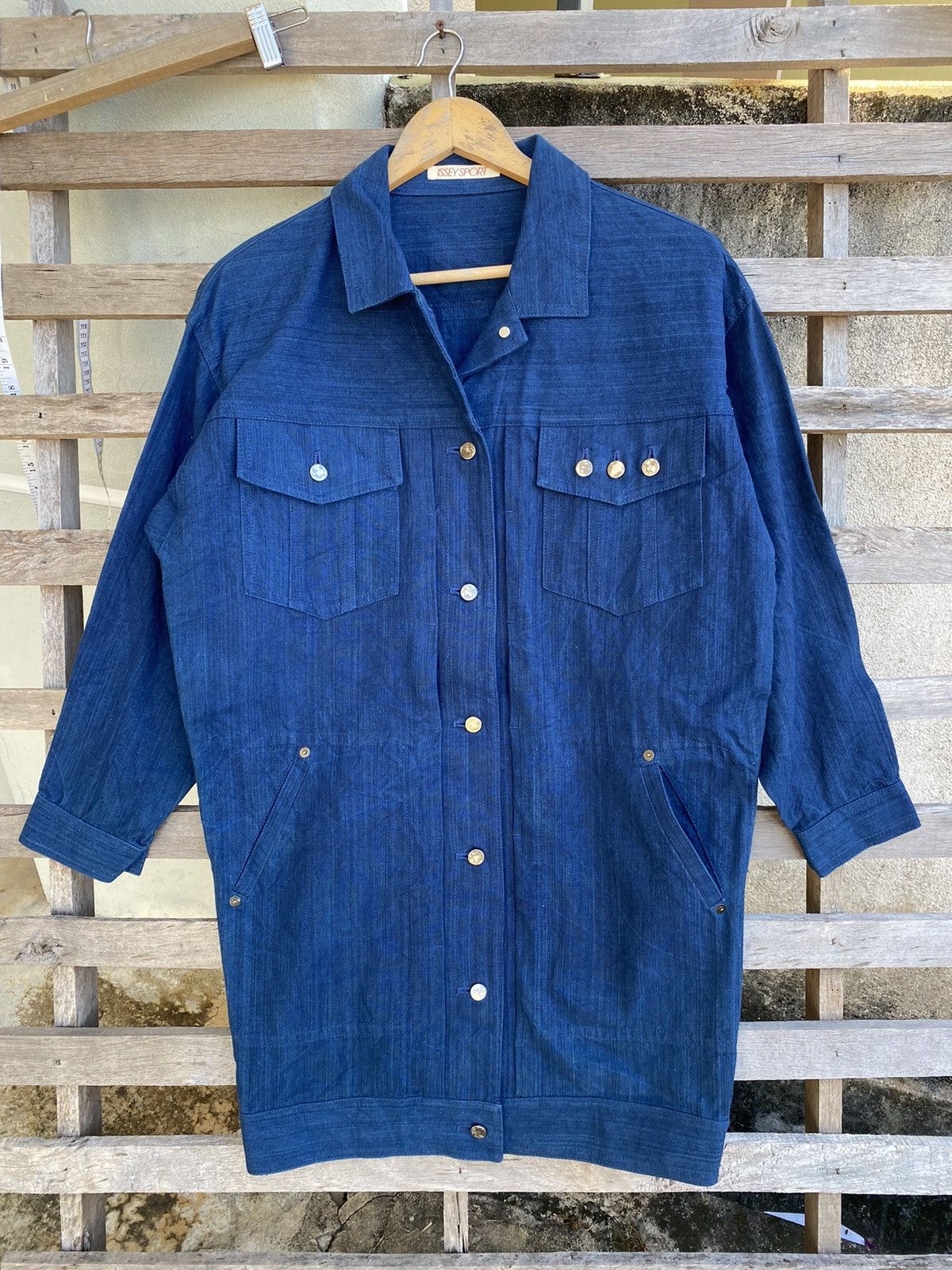 Vintage Vintage Issey Sport Indigo Denim Long Jacket Size L / US 10 / IT 46 - 2 Thumbnail