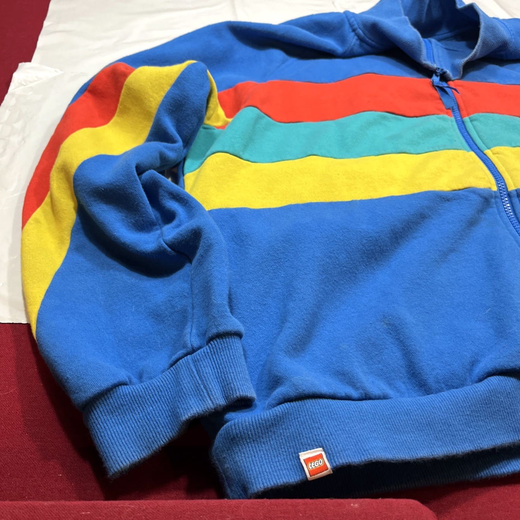 LEGO Lego Sweatshirt Target Blue Red Yellow Striped Rainbow Men's XL Zip Front Jacket Size US XL / EU 56 / 4 - 5 Thumbnail