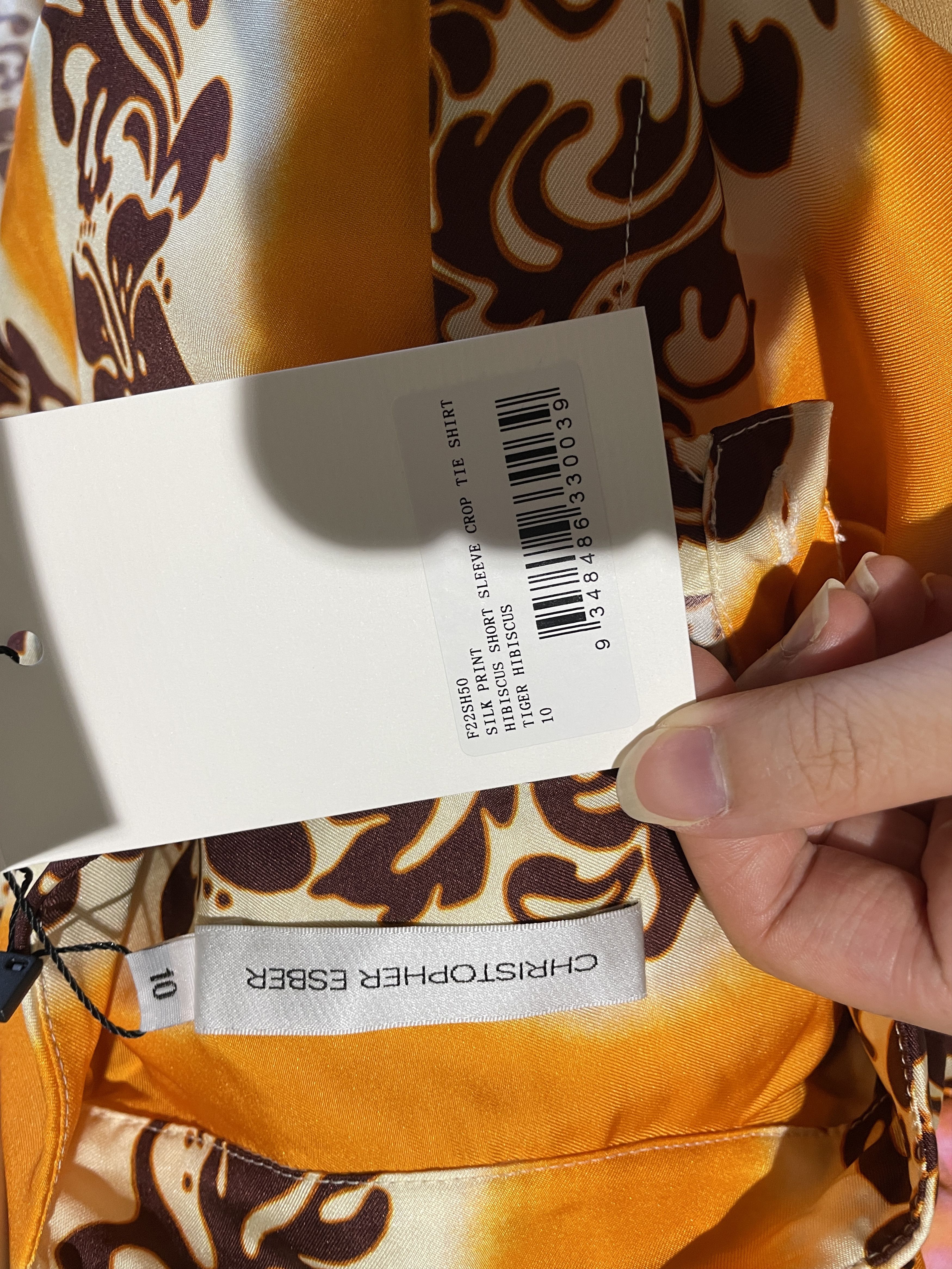 Christopher Esber Hibiscus Short Sleeve Crop Tie Shirt Size M / US 6-8 / IT 42-44 - 10 Thumbnail