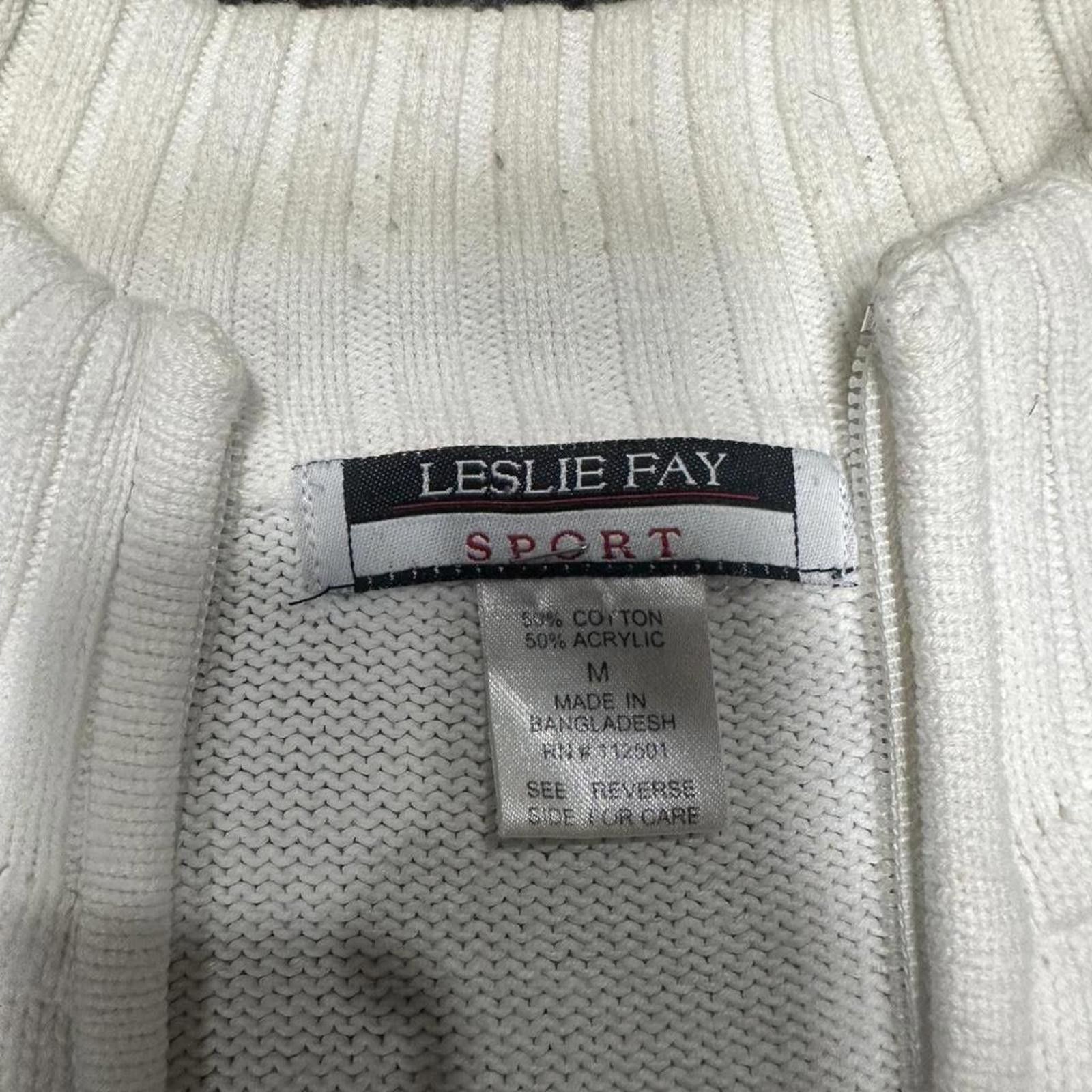 Other Leslie Fay white and pink striped zip-up sweater #y2kfashion Size M / US 6-8 / IT 42-44 - 4 Thumbnail