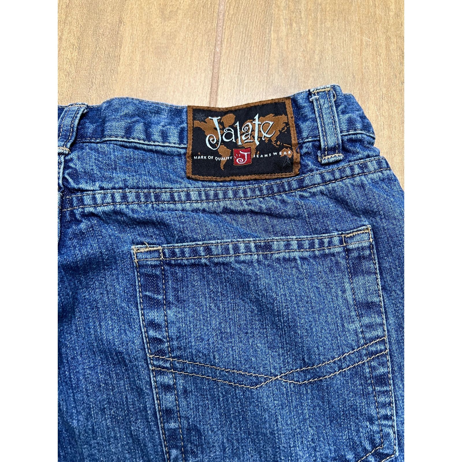 Vintage Jalate Jeans Womens 9/10 Sz 30x26 Blue Denim Floral Cuff Size 30" / US 8 / IT 44 - 5 Thumbnail
