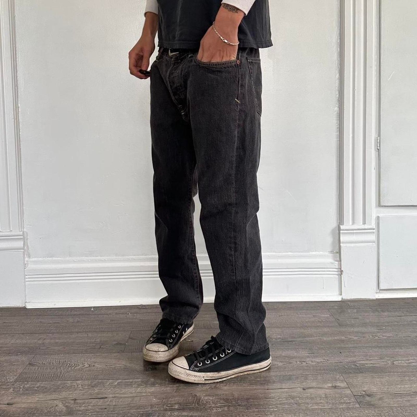 Polo Ralph Lauren × Vintage Black Faded Dark Denim Polo Ralph Lauren Jeans Straight Jean Size US 32 / EU 48 - 3 Thumbnail