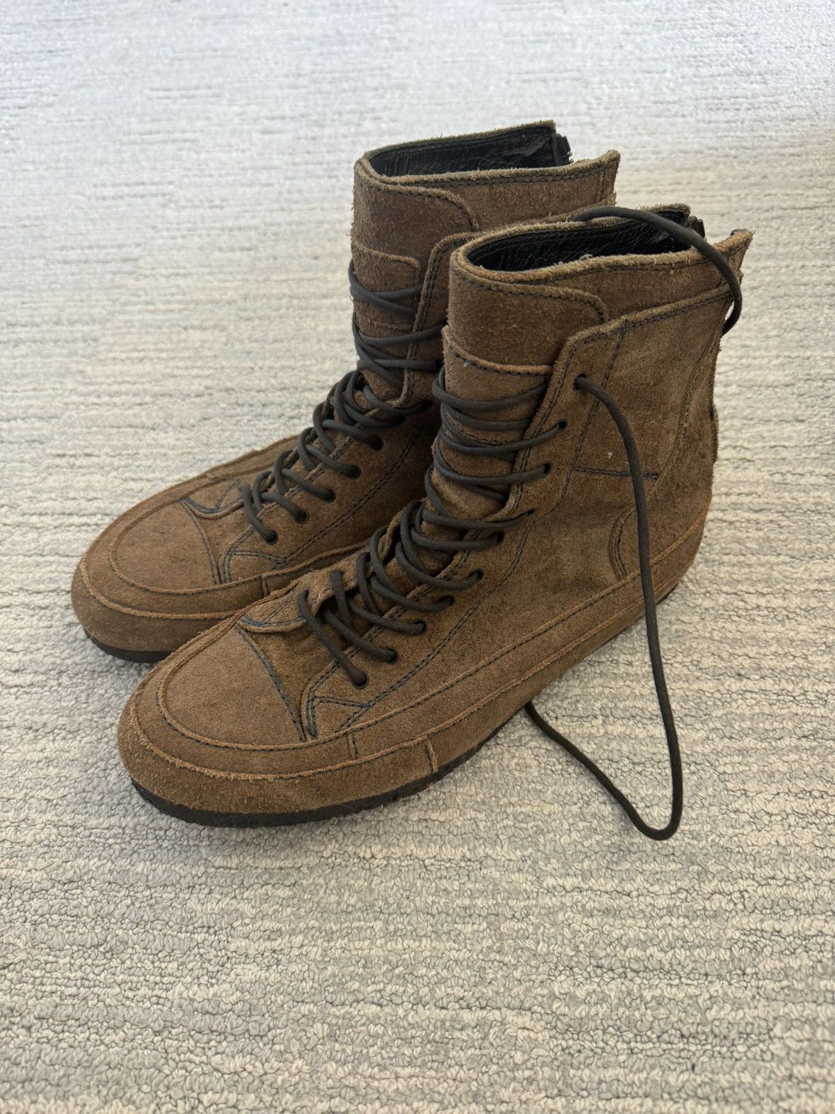 image of Julius Leather Backzip Lace Up Boots in Brown, Men's (Size 9)