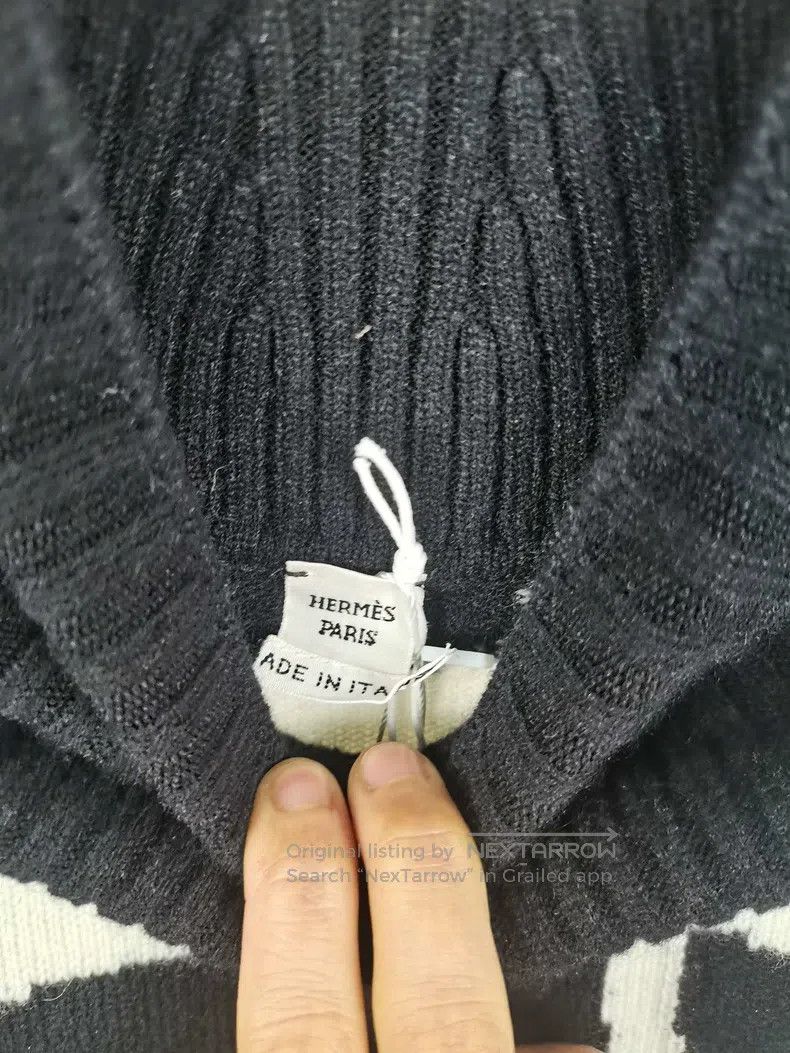 Hermes Hermes Black and White Printed Cashmere Sweater Size XS / US 0-2 / IT 36-38 - 3 Thumbnail