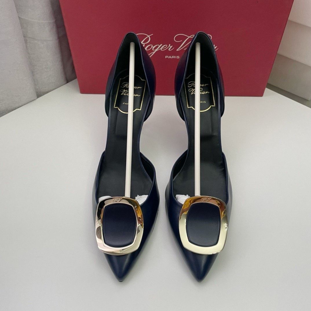 Roger Vivier Roger Vivier Classic Square Buckle Heels Size US 7.5 / IT 37.5 - 1 Thumbnail