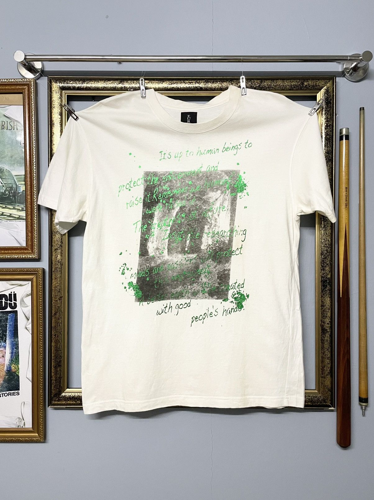Japanese Brand Vintage 1990s Japan Designer Euroyal Poem Quotes Art Tshirt Size US L / EU 52-54 / 3 - 1 Thumbnail