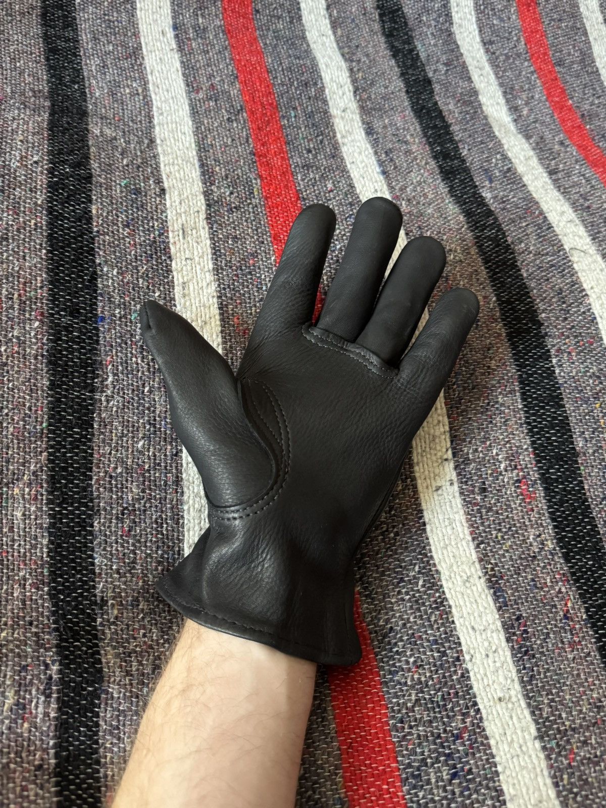 Carhartt Vintage 90’s Carhartt Black Genuine Deerskin Leather Gloves Size ONE SIZE - 2 Thumbnail