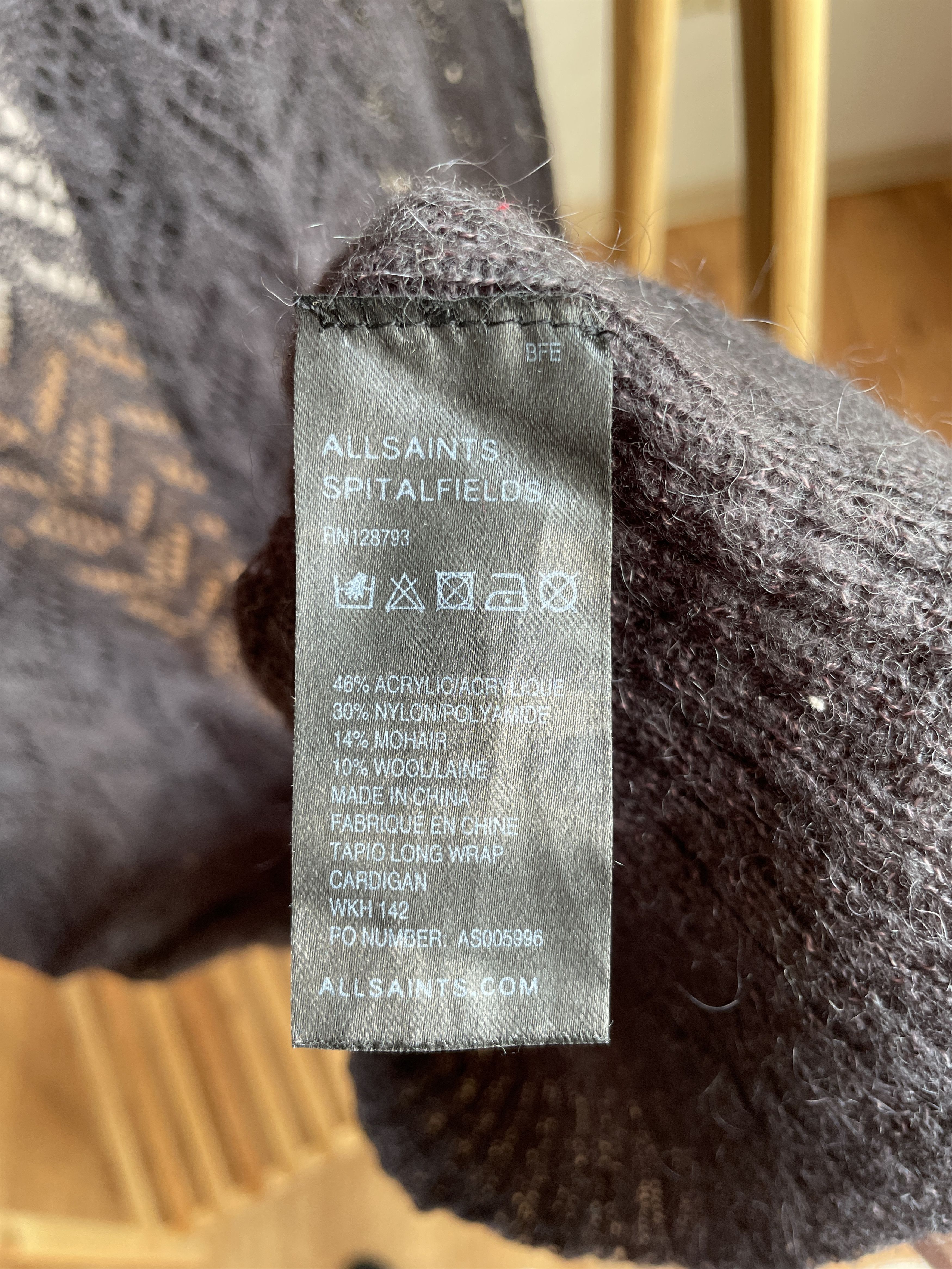 Allsaints Allsaints Womens Tapio Long Wrap Open Knit Cardigan Size M / US 6-8 / IT 42-44 - 7 Thumbnail