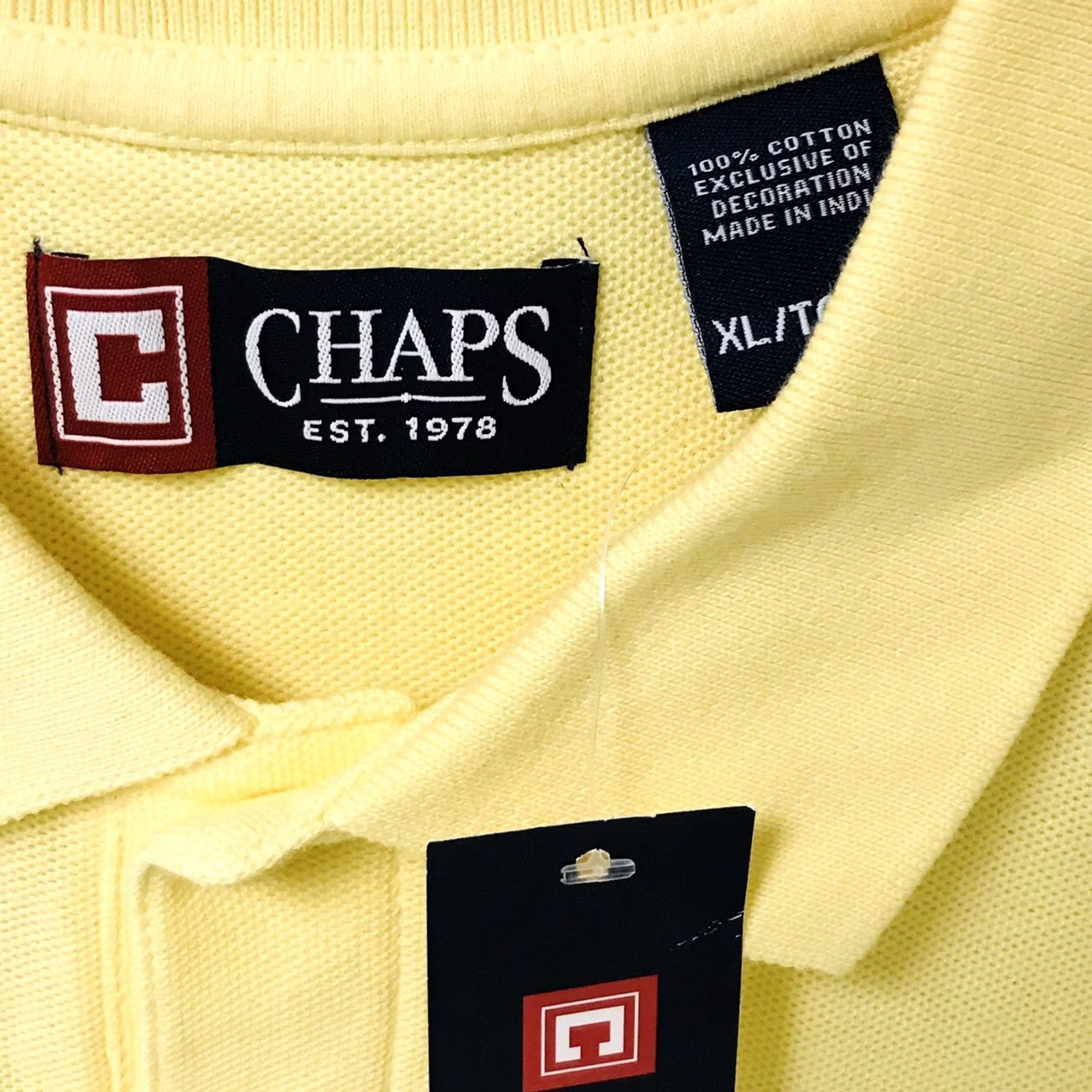 Chaps Chaps Monterey Wicket Yellow Knit Cotton Polo Shirt XL Men Short Sleeve Casual Shirt Size US XL / EU 56 / 4 - 3 Thumbnail