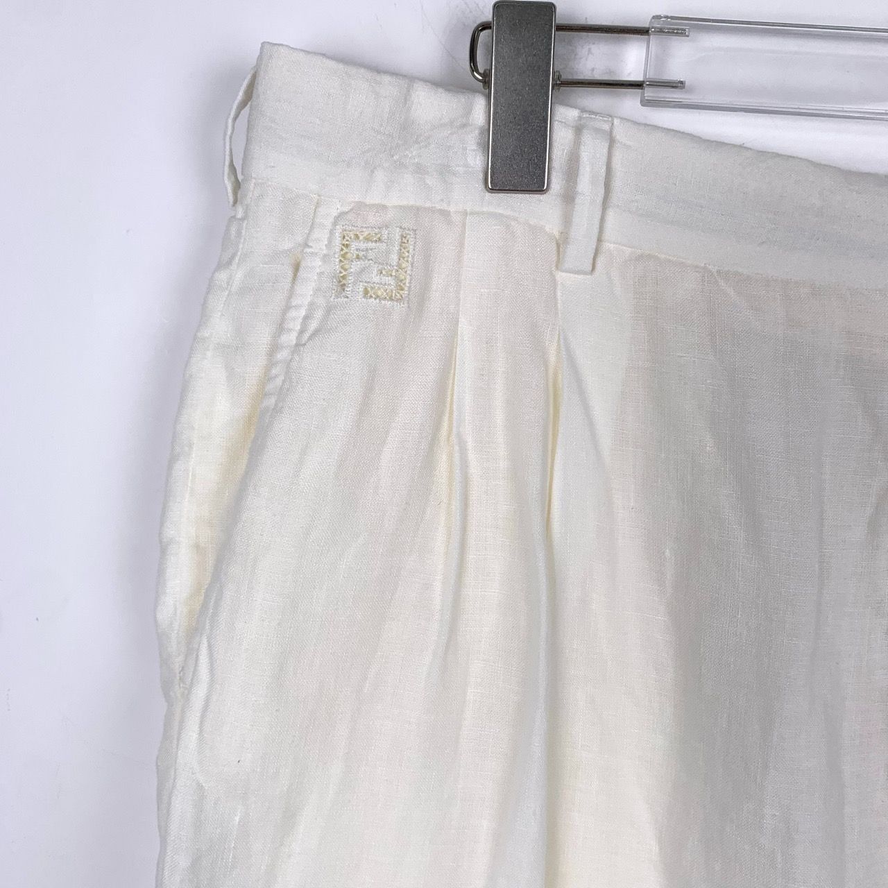 Fendi Fendi Logo Linen Shorts, Size 52 (L) Size US 36 / EU 52 - 8 Thumbnail