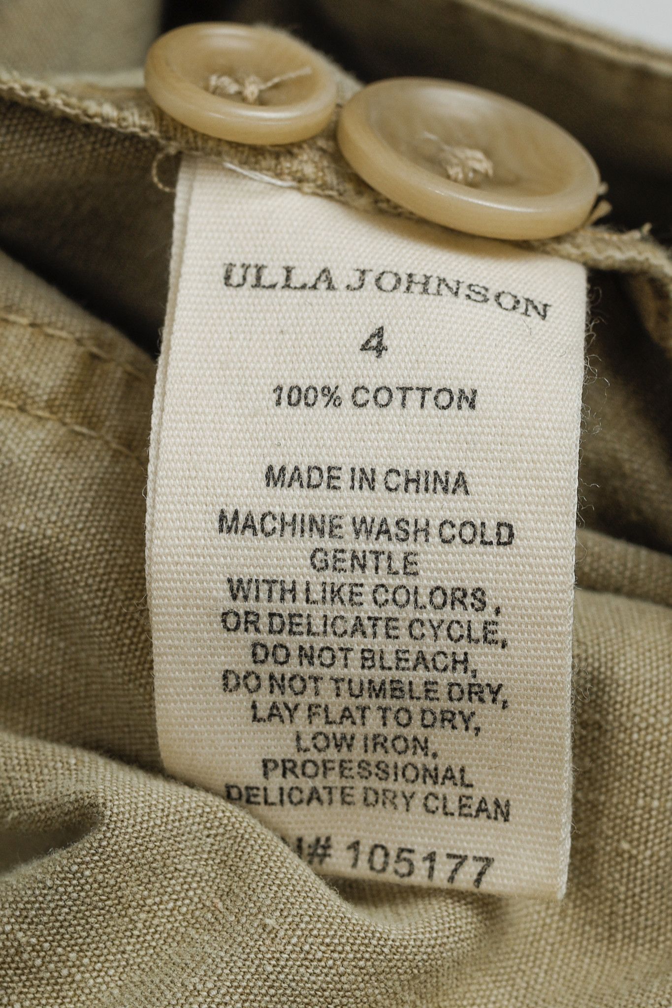 Ulla Johnson Ulla Johnson Cambrie Khaki Straight-Leg Pants Size 27" / US 4 / IT 40 - 9 Thumbnail