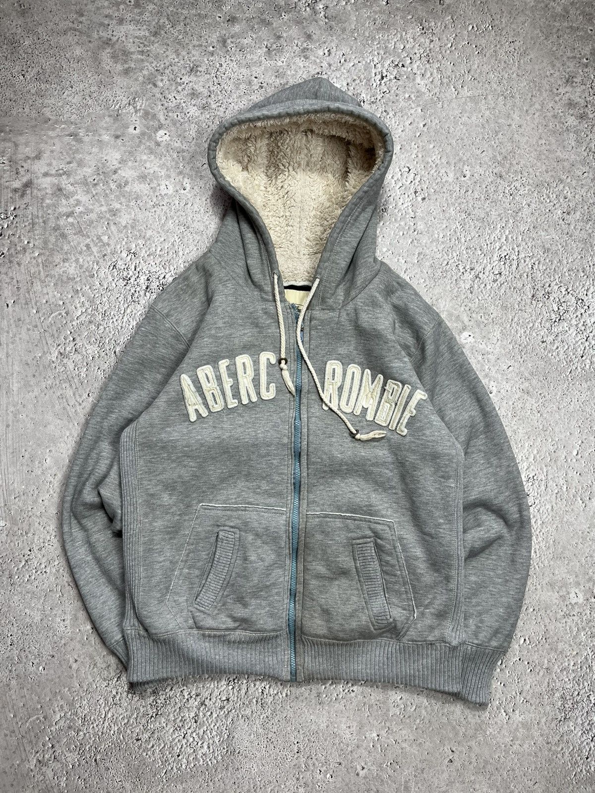 Abercrombie & Fitch Abercrombie Fitch Sherpa Lined Zip Hoodie Gray Size M Jacket Size US M / EU 48-50 / 2 - 1 Thumbnail
