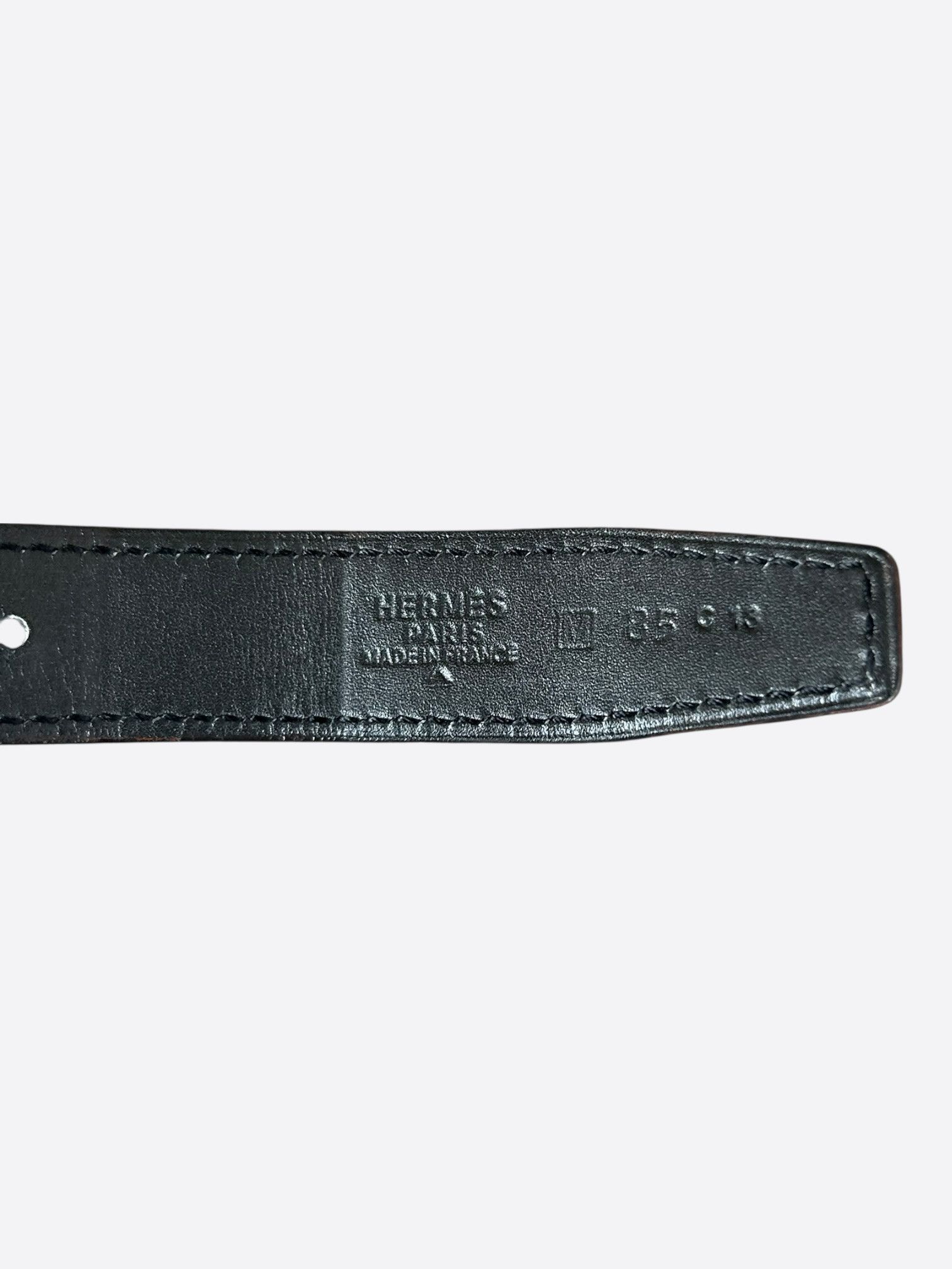 Hermes Hermes Black & Gold Crocodile Constance Belt Size 30 - 3 Thumbnail