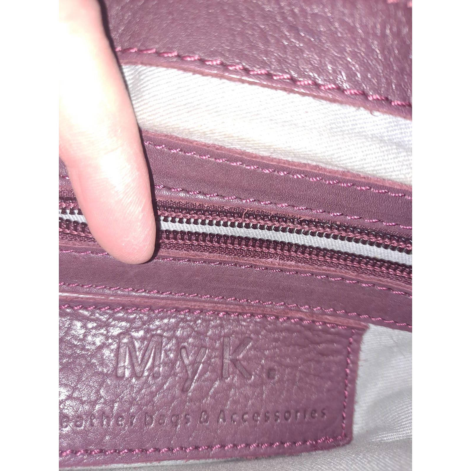 Other MYK Leather Deep Purple/ Maroon Flap Bag Shoulder Purse Size ONE SIZE - 5 Thumbnail