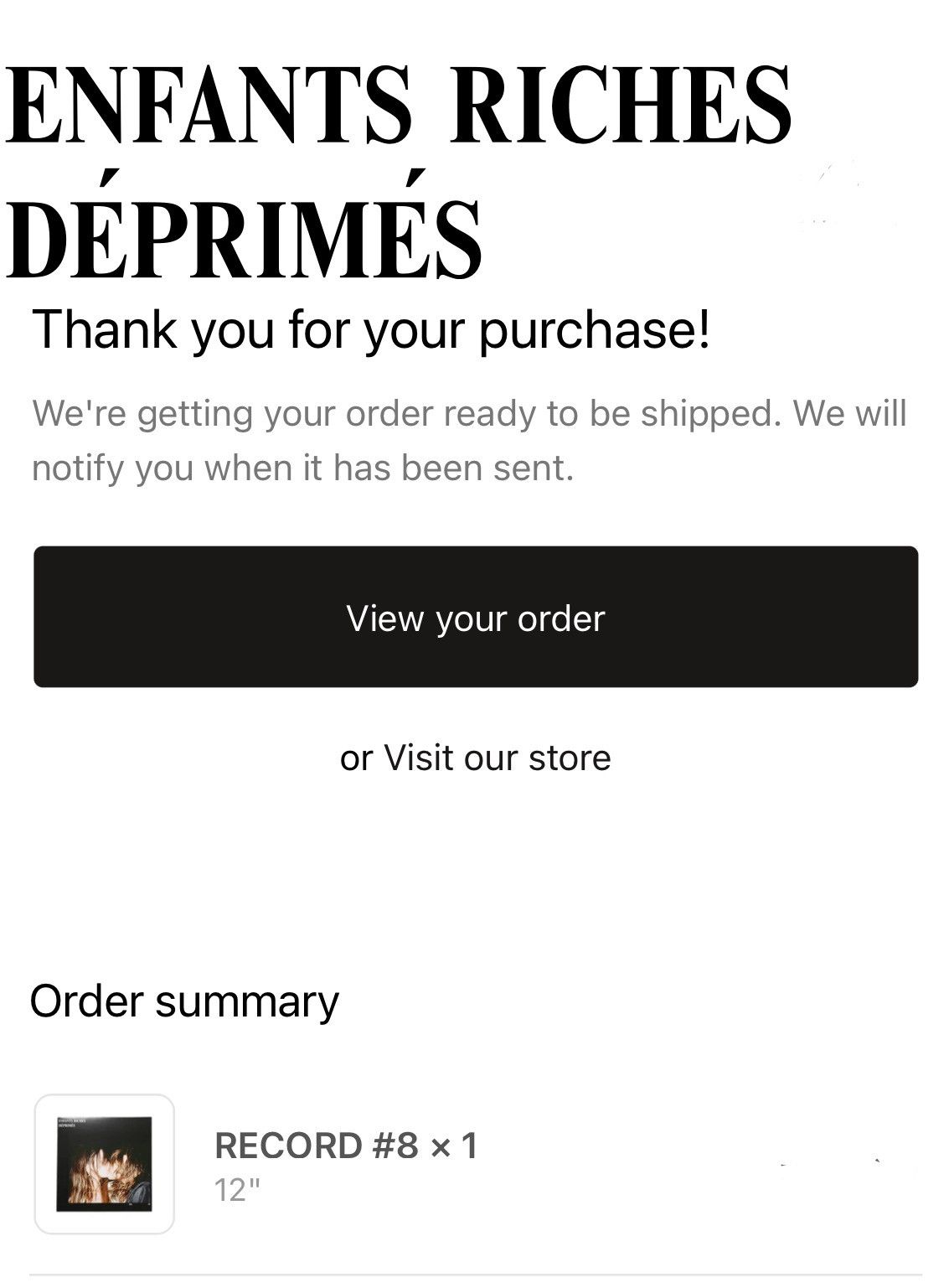 Enfants Riches Deprimes ERD Vinyl Record # 8 Size ONE SIZE - 3 Thumbnail