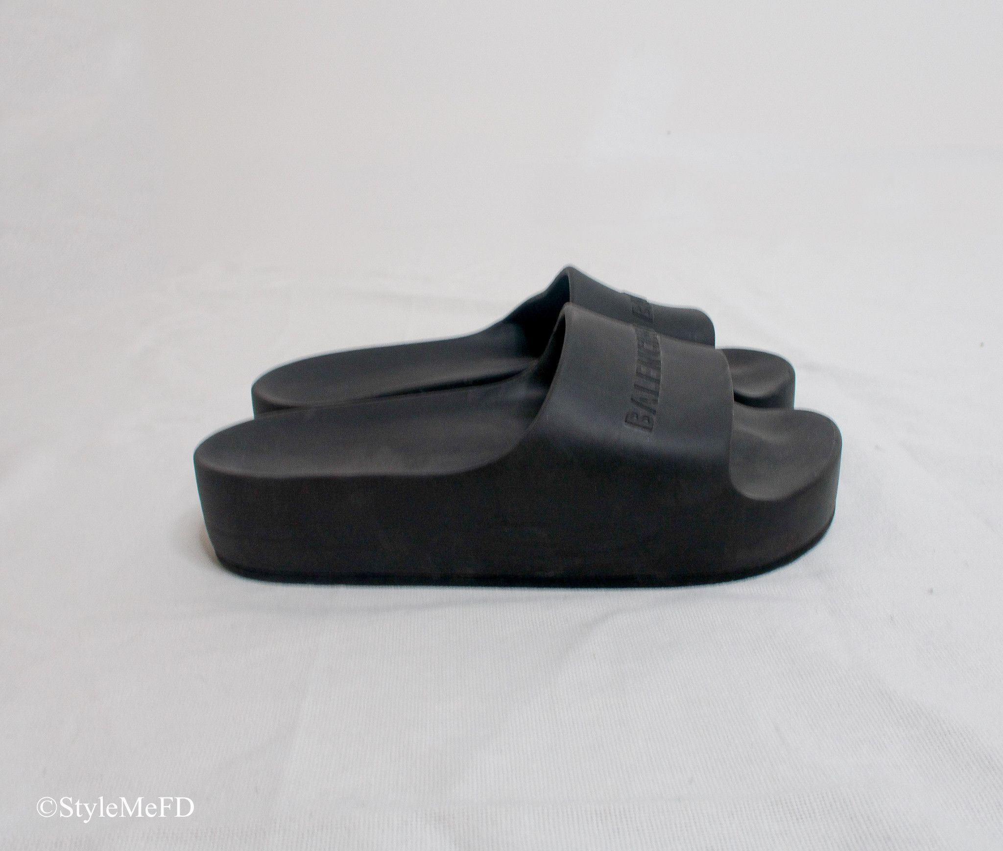 Balenciaga Balenciaga 45mm Chunky Black Platform Slide Sandals Size US 10 / IT 40 - 2 Thumbnail