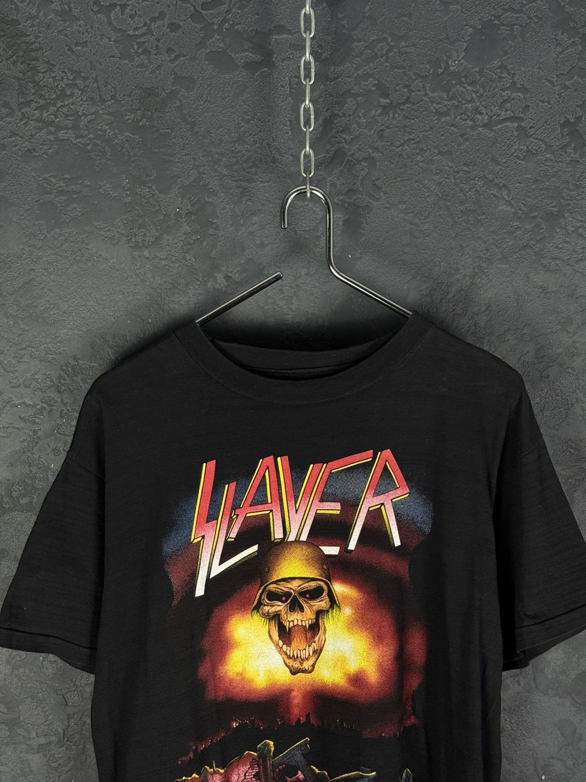 Vintage Vintage 90s Slayer Brockum Tour T-shirt 1992 Concert Rare Size US XL / EU 56 / 4 - 2 Thumbnail