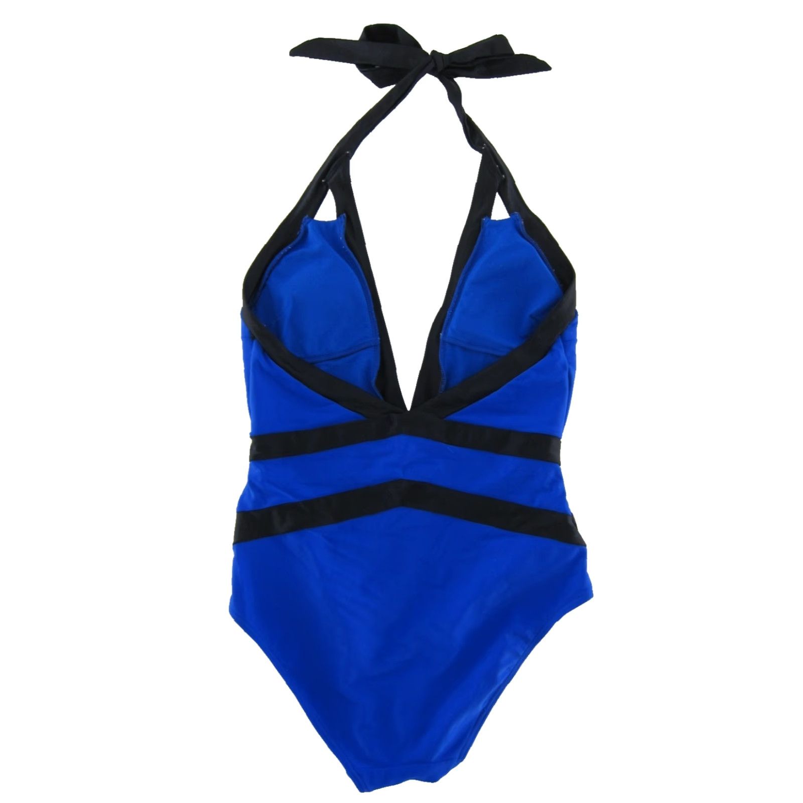 Ted Baker Ted Baker London 'Ralinda' Halter One-Piece Swimsuit Blue size 8 Women Beach Slimming Adjustable Removable Pads Strap 80% polyamide 20% spandex Size ONE SIZE - 2 Thumbnail