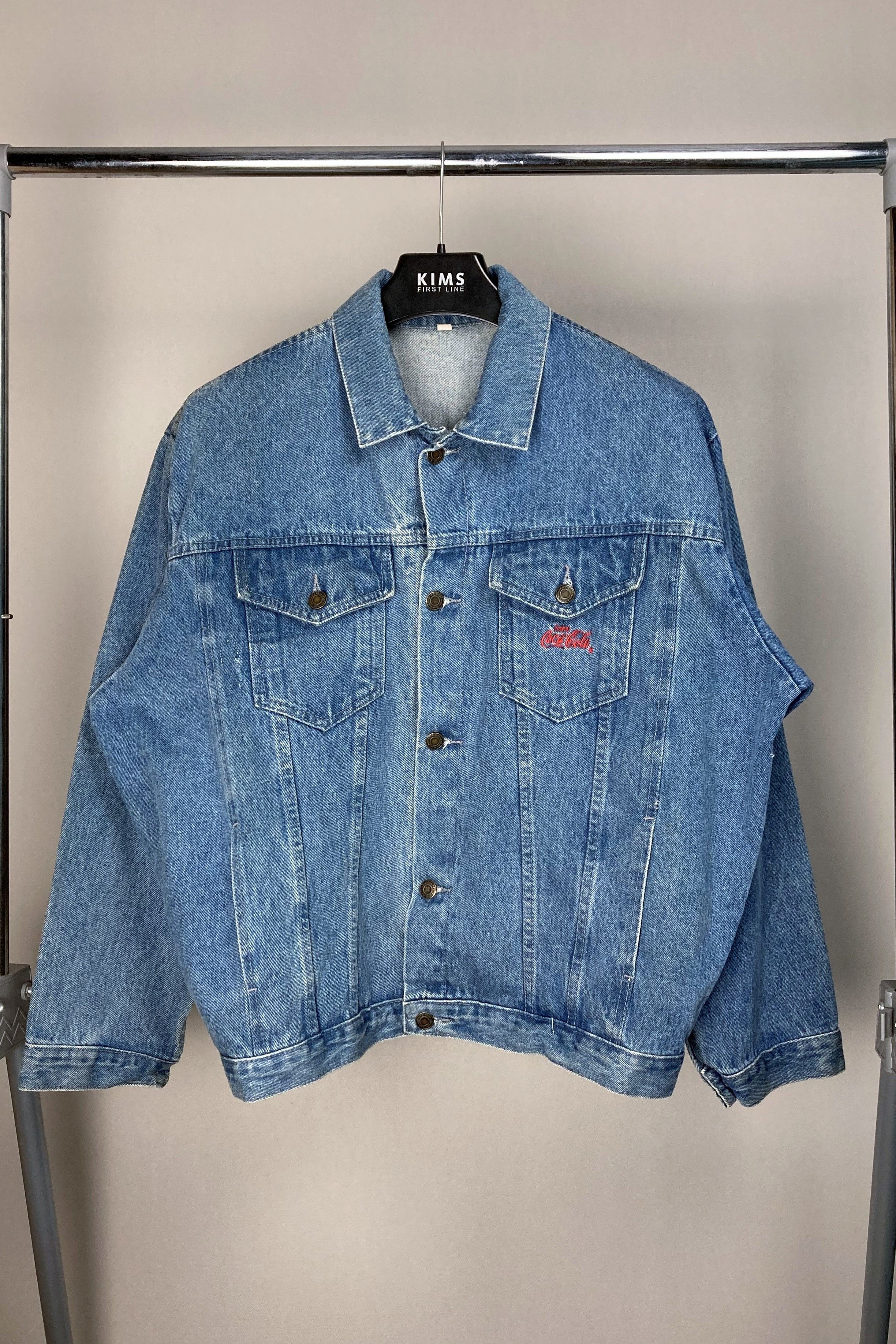 Coca Cola GRAIL Coca Cola 90s Big Leather Logo On Back Denim Jacket Size US XL / EU 56 / 4 - 9 Thumbnail