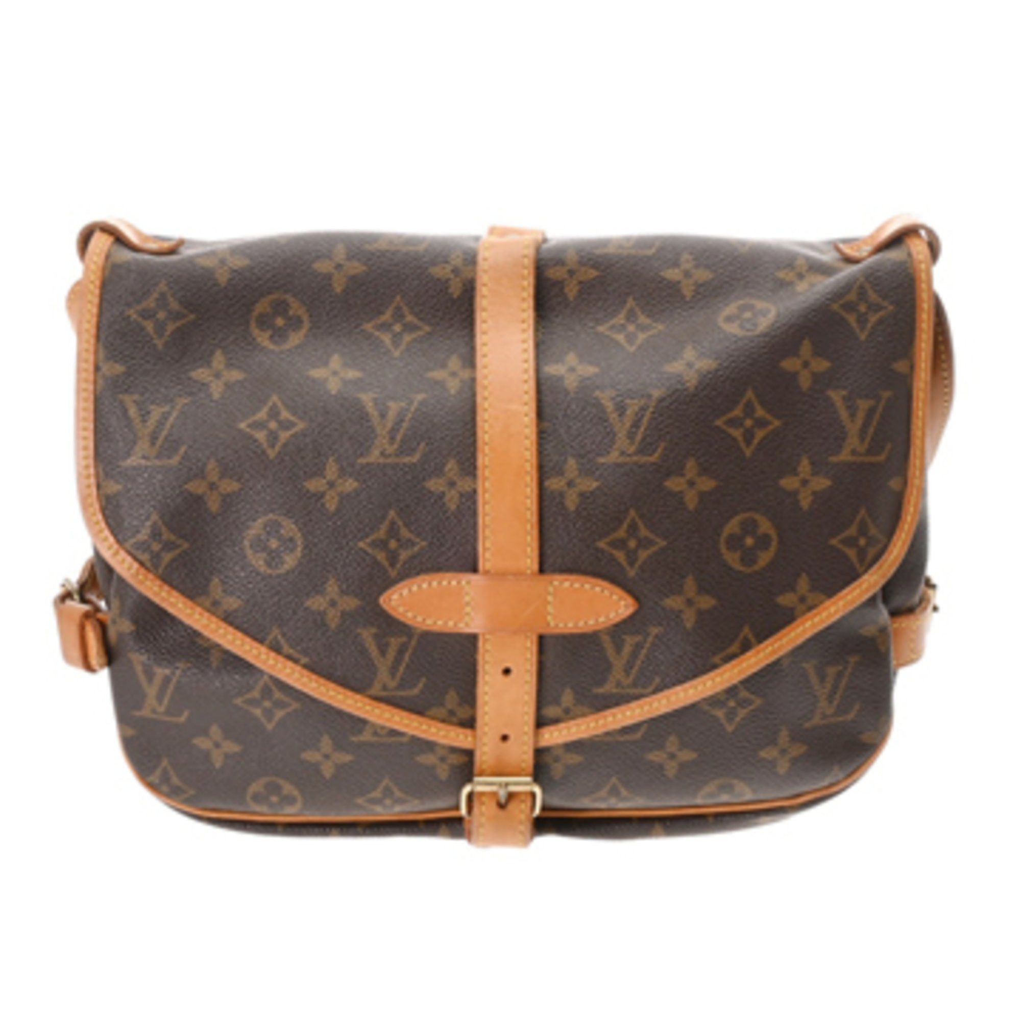 Louis Vuitton Monogram Saumur 30 Brown M42256 Women's Canvas Shoulder Bag