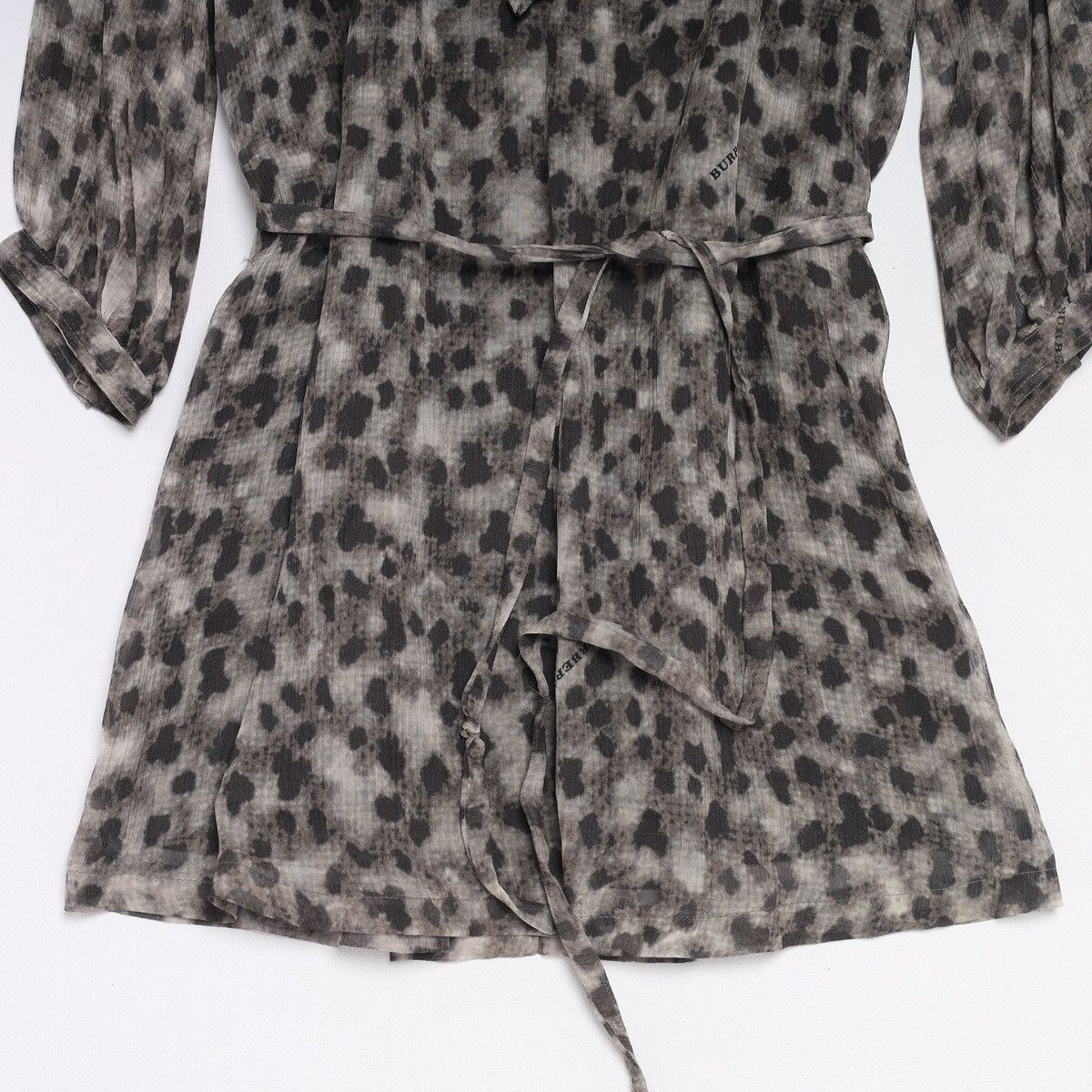 Burberry Burberry Silk Dress Grey Black Printed Belted Dress Size S / US 4 / IT 40 - 3 Thumbnail