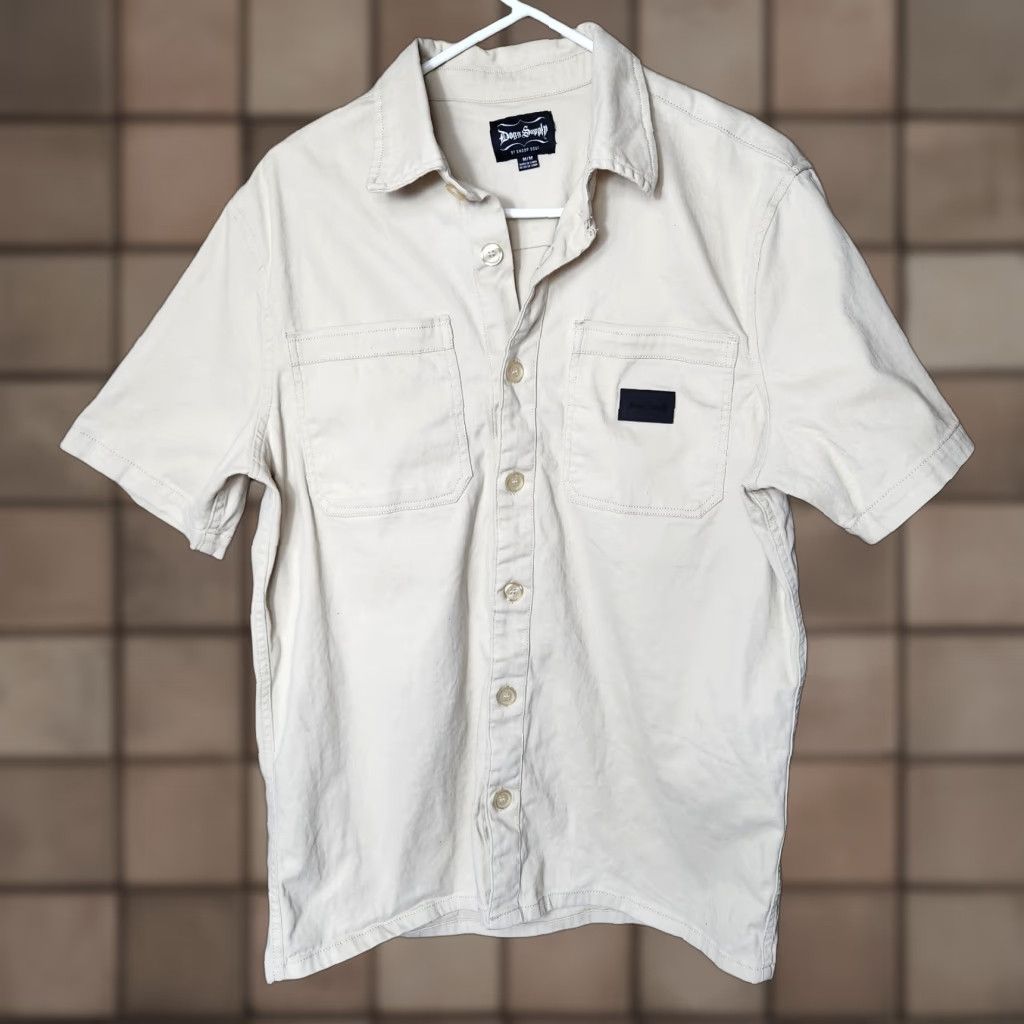 Vintage Dogg Supply by Snoop Dogg Mens |M| Khaki Short Sleeve Button Up Shirt Shirt Hip Hop Streetwear Casual Mens Size US M / EU 48-50 / 2 - 1 Thumbnail
