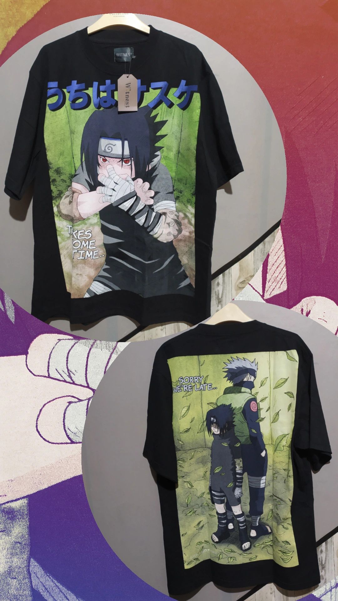Anime × Japanese Brand × Vintage 🔥Rare🔥 Uchiha Sasuke x Kakashi Hatake Modern Naruto Tee Size US XL / EU 56 / 4 - 9 Thumbnail