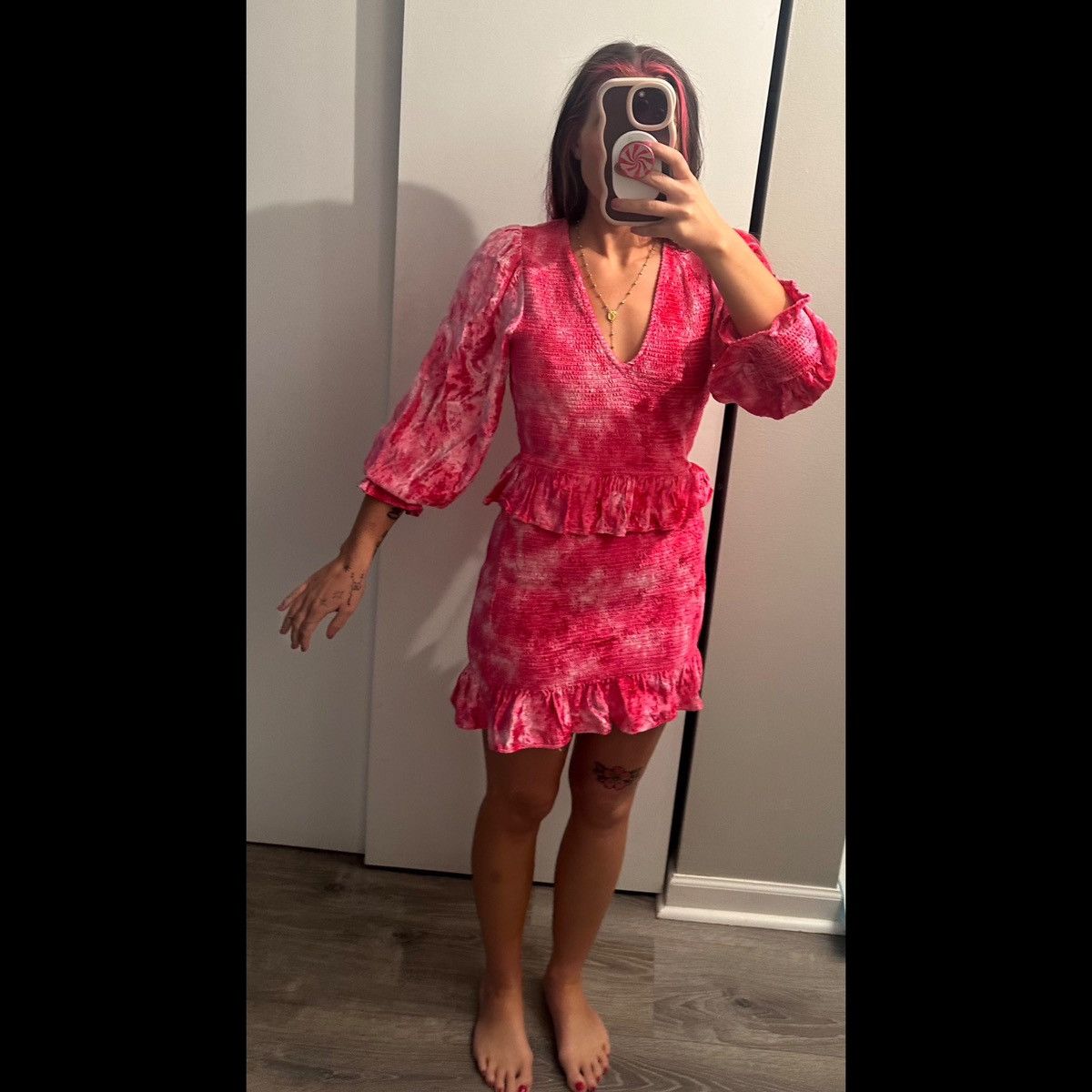 LoveShackFancy LoveShackFancy Pink Smocked Tie-Dye Dress Size M Size M / US 6-8 / IT 42-44 - 1 Thumbnail