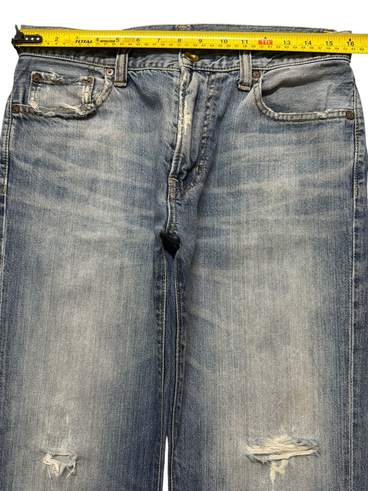 Uniqlo Vintage Y2K Japanese Uniqlo Blue Faded Wash Distress Loose Size US 32 / EU 48 - 8 Thumbnail