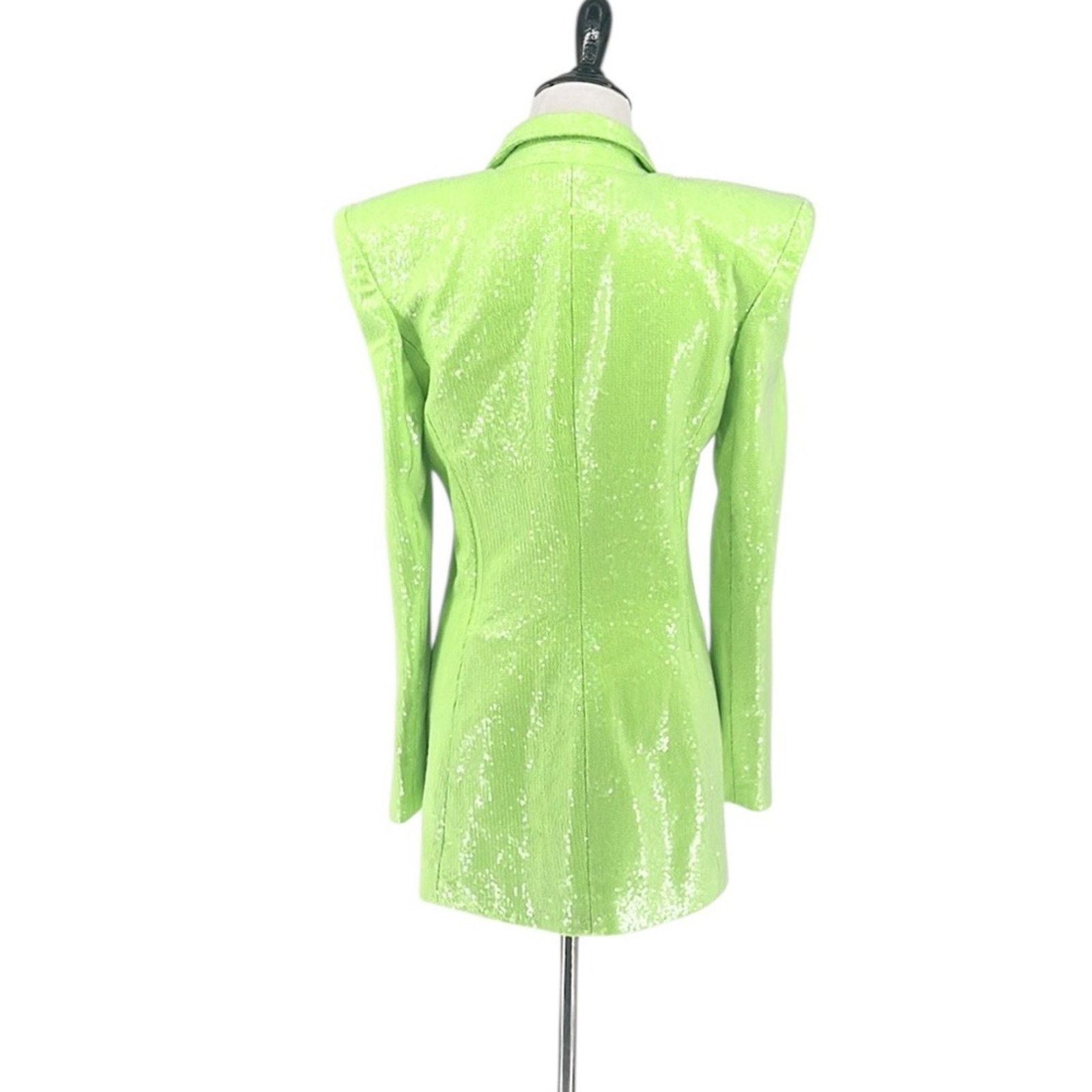 Bronx and Banco Bronx and Banco Zizi Neon Green Sequin Embellished Blazer Size XS / US 0-2 / IT 36-38 - 7 Thumbnail