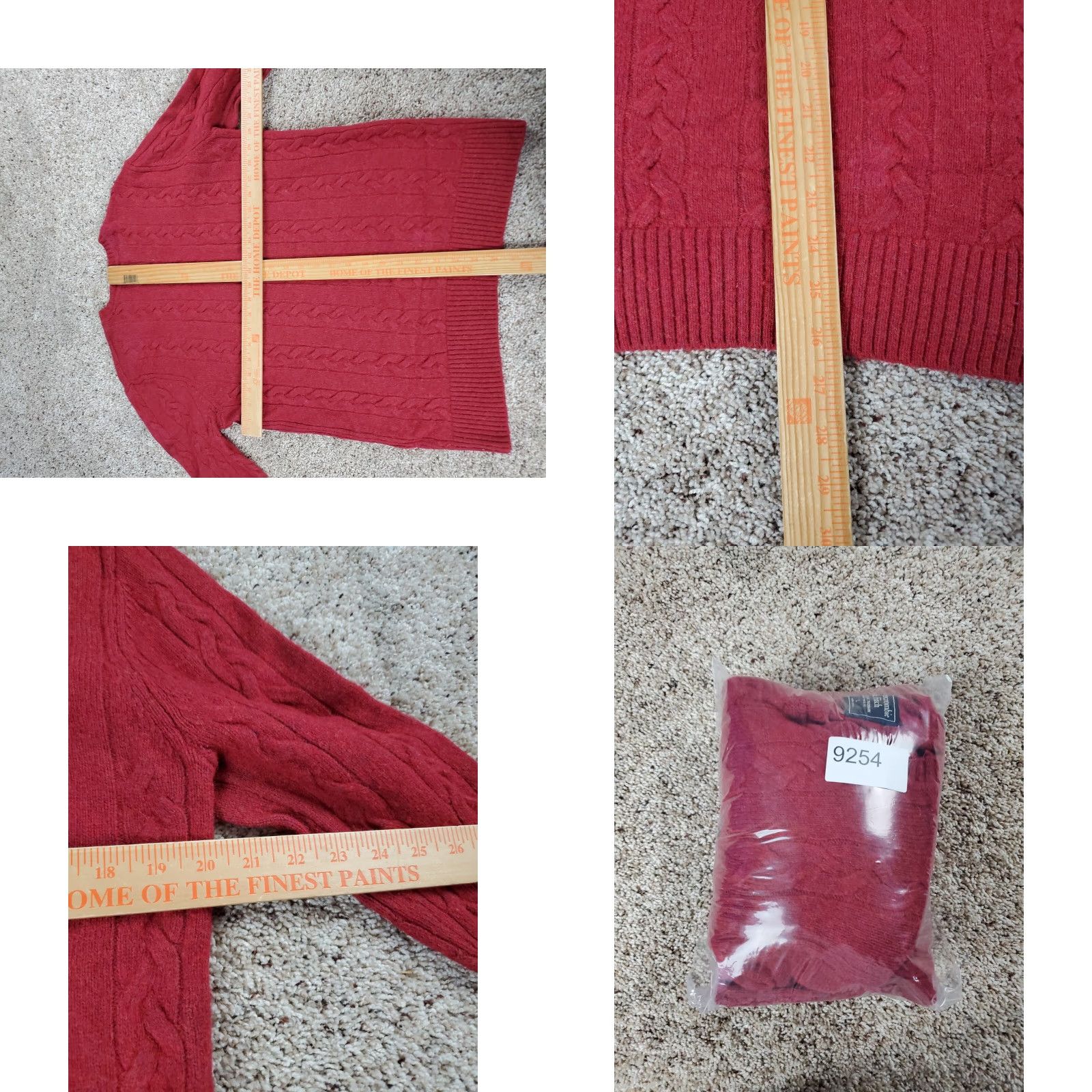 Abercrombie & Fitch Abercrombie & Fitch Sweater Large Red Womens Cable Knit Wool Blend Long Sleeve Crew Neck Pullover Casual Womens Size L / US 10 / IT 46 - 9 Thumbnail