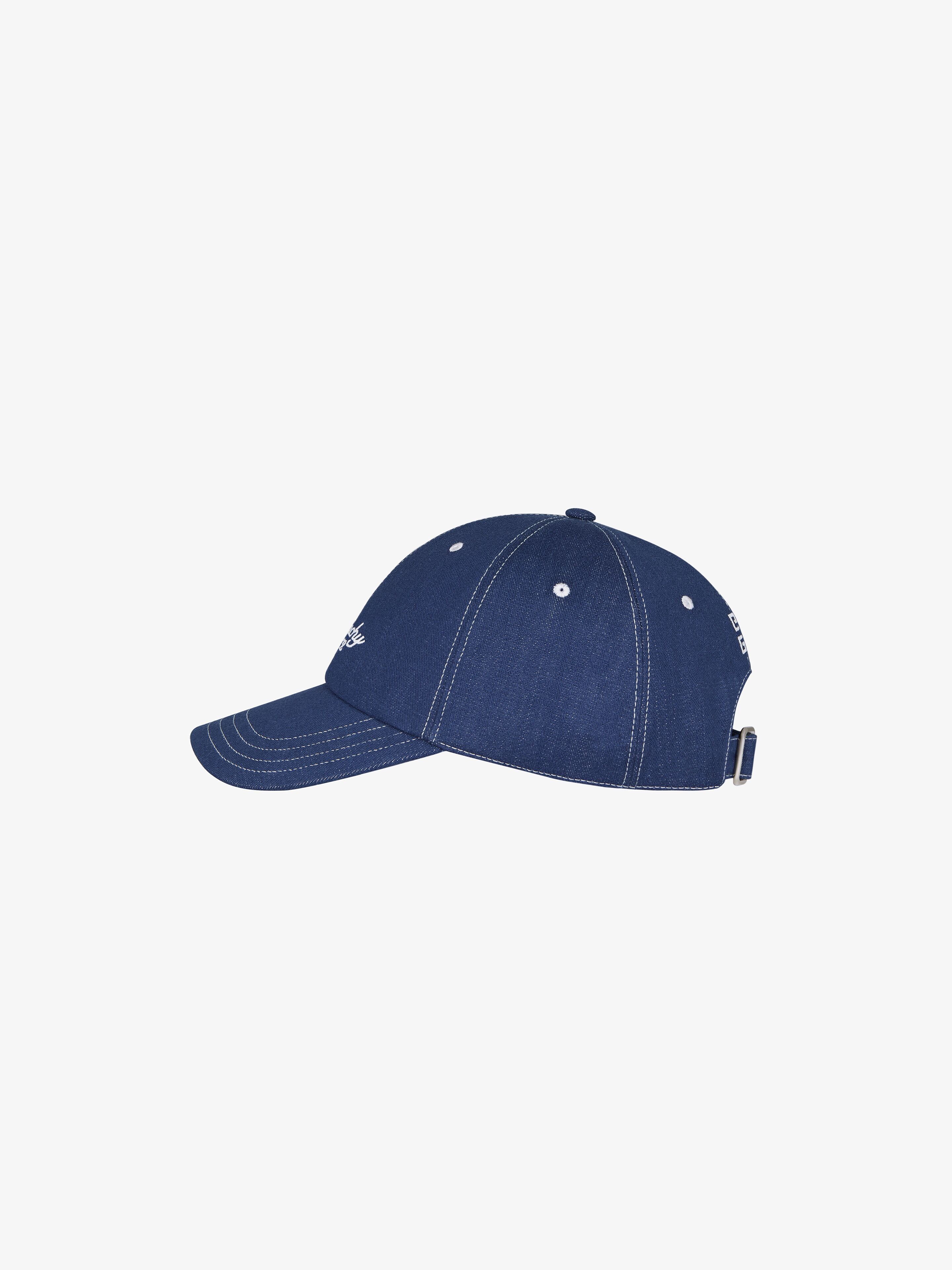 Givenchy os11x1225 Size: OS / Embroidered Hat / Cap in Denim in Blue Size ONE SIZE - 4 Thumbnail