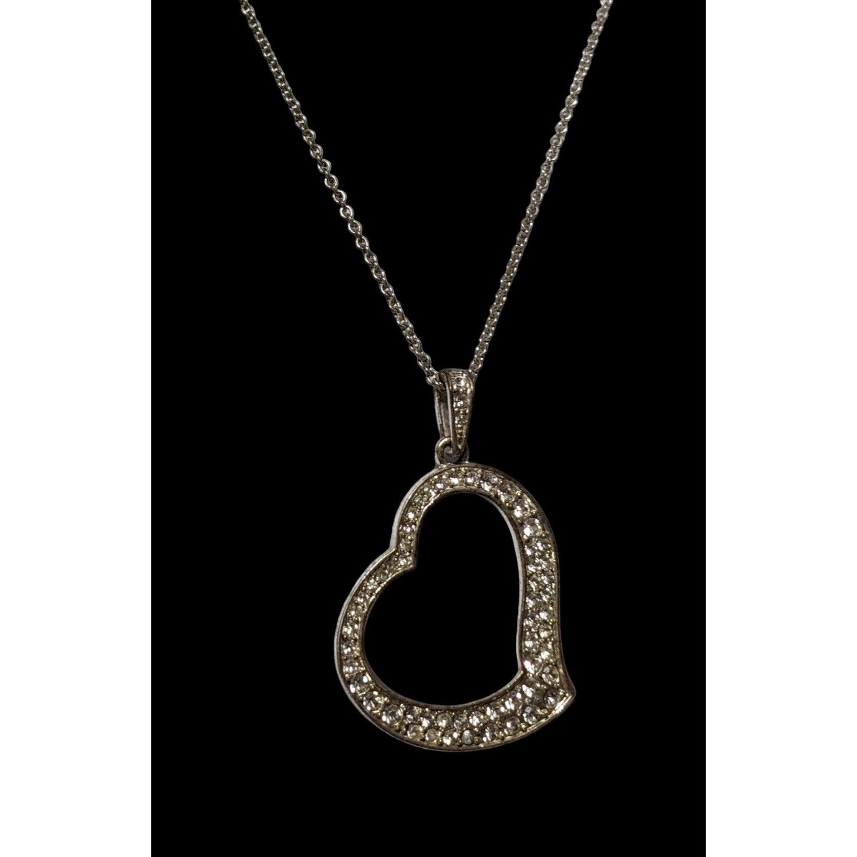 Other Vintage Premier Designs Open Heart Rhinestone Necklace Size ONE SIZE - 3 Thumbnail