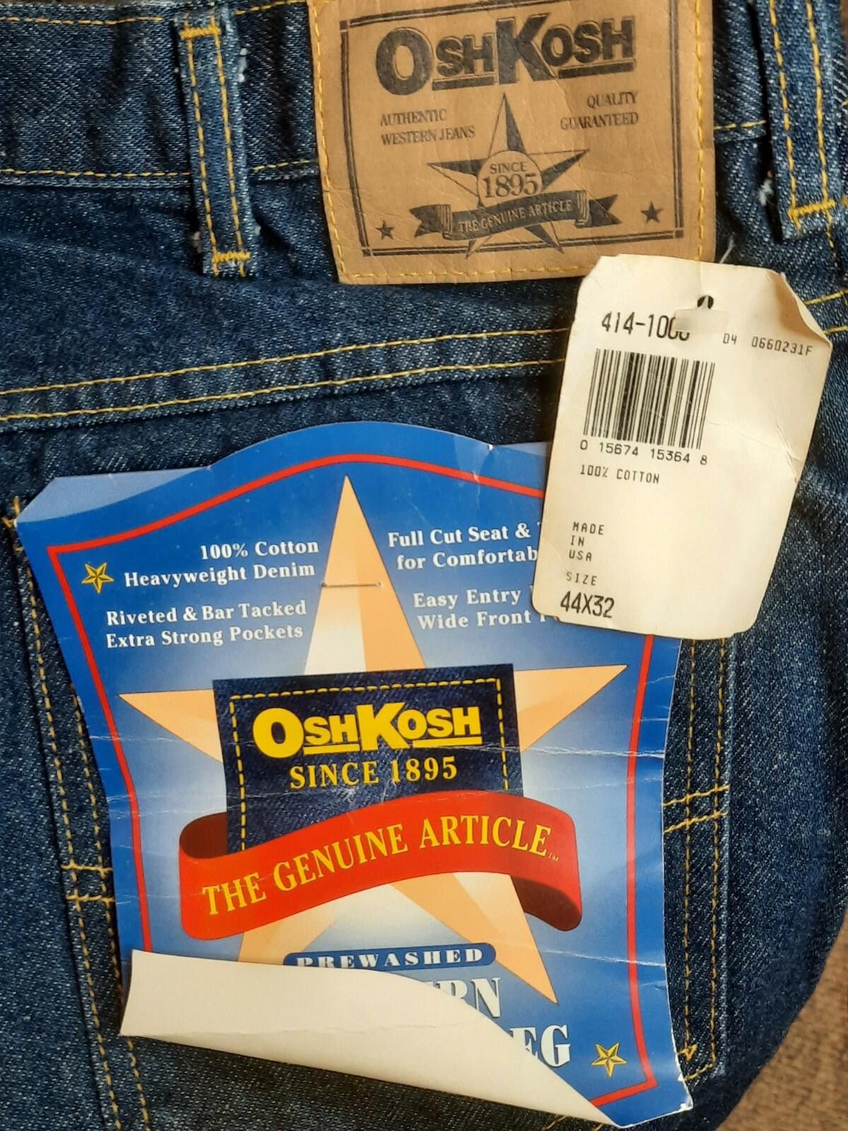 Oshkosh OSHKOSH 44x32 Western Straight Leg Jeans Made USA NWT 90's Size US 44 / EU 60 - 2 Thumbnail