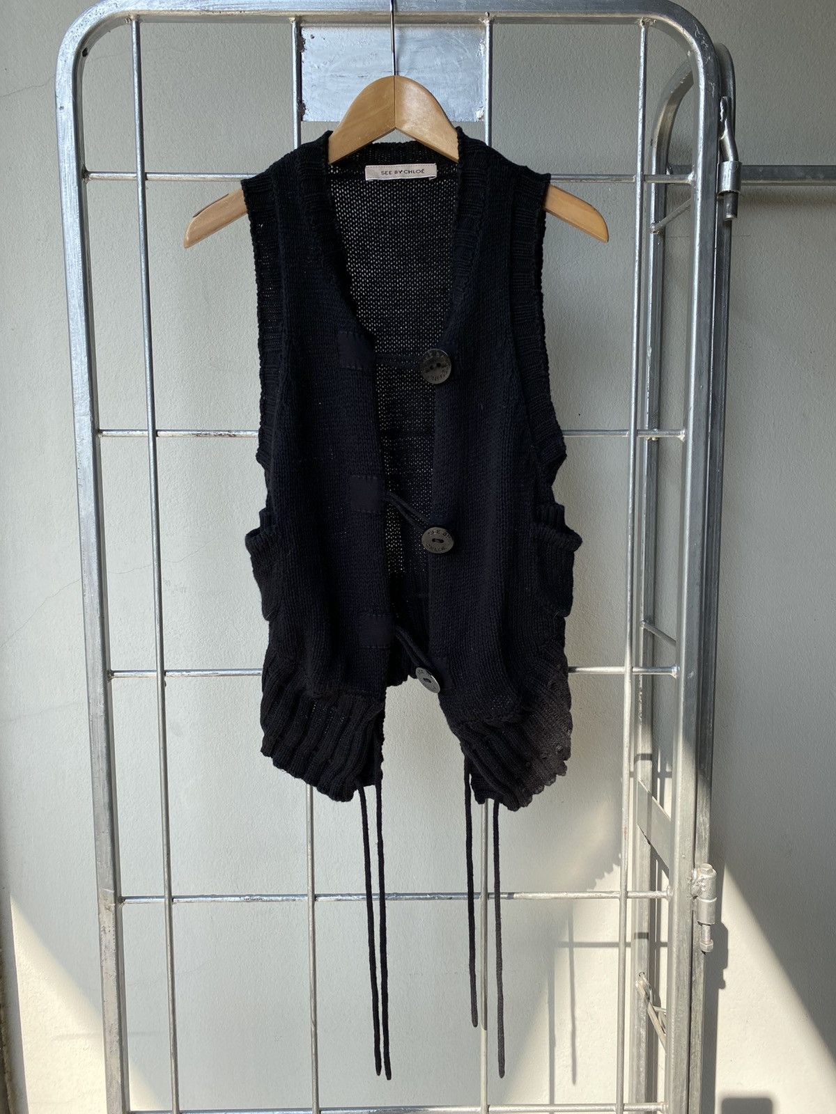 See by Chloe SEE BY CHLOÉ Black Knit Vest Size S / US 4 / IT 40 - 3 Thumbnail