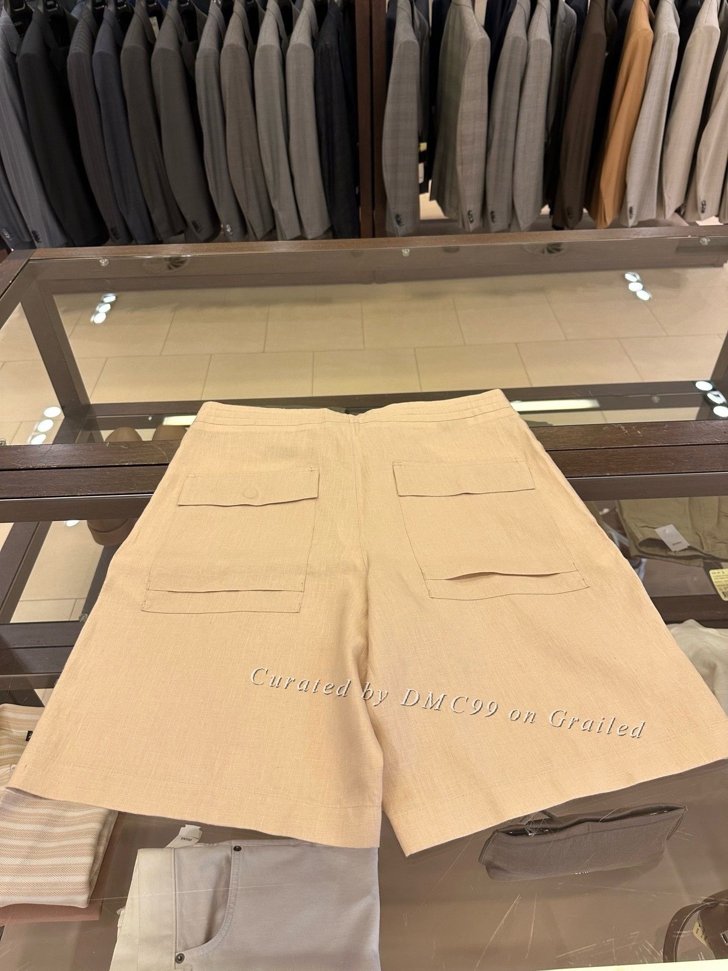 Ermenegildo Zegna Zegna Men’s Beige Linen Shorts Size US 40 / EU 56 - 6 Thumbnail