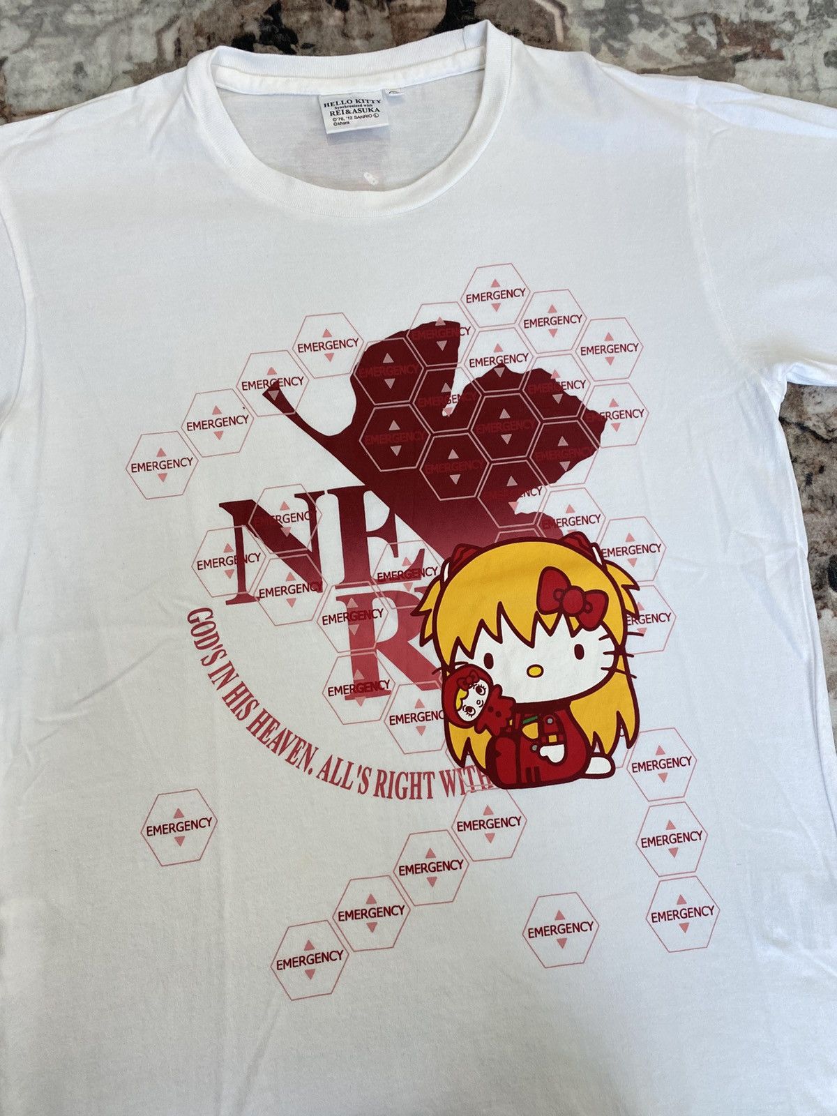 Anime Rare Evangelion X Hello Kitty Anime Tshirt Size US L / EU 52-54 / 3 - 3 Thumbnail