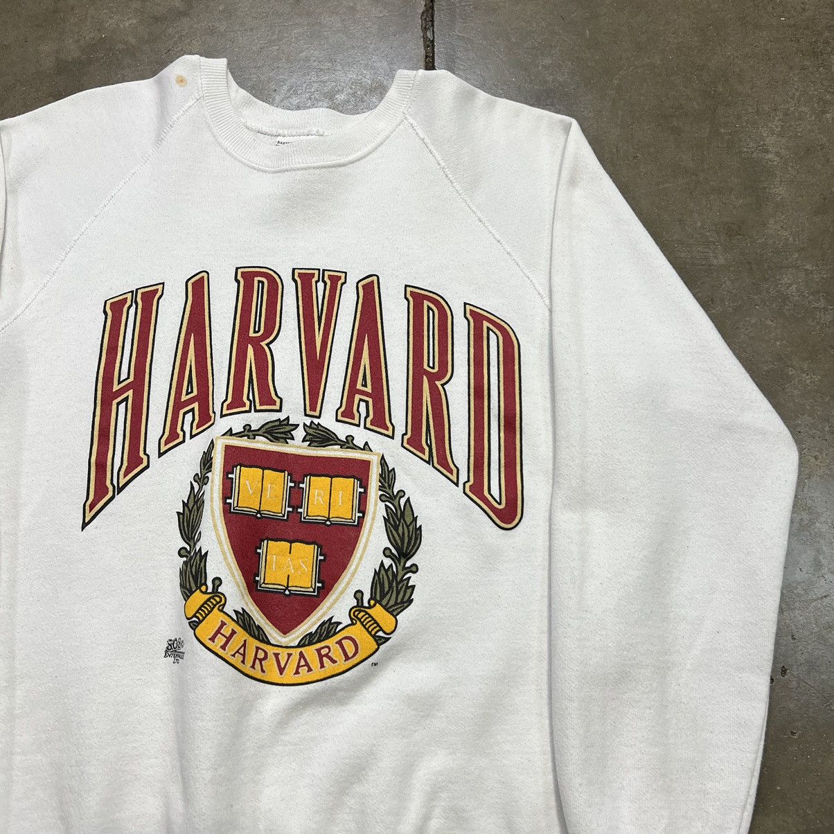 Russell Athletic × Vintage Vintage 80s Harvard University Crewneck Raglan College Size US L / EU 52-54 / 3 - 3 Thumbnail