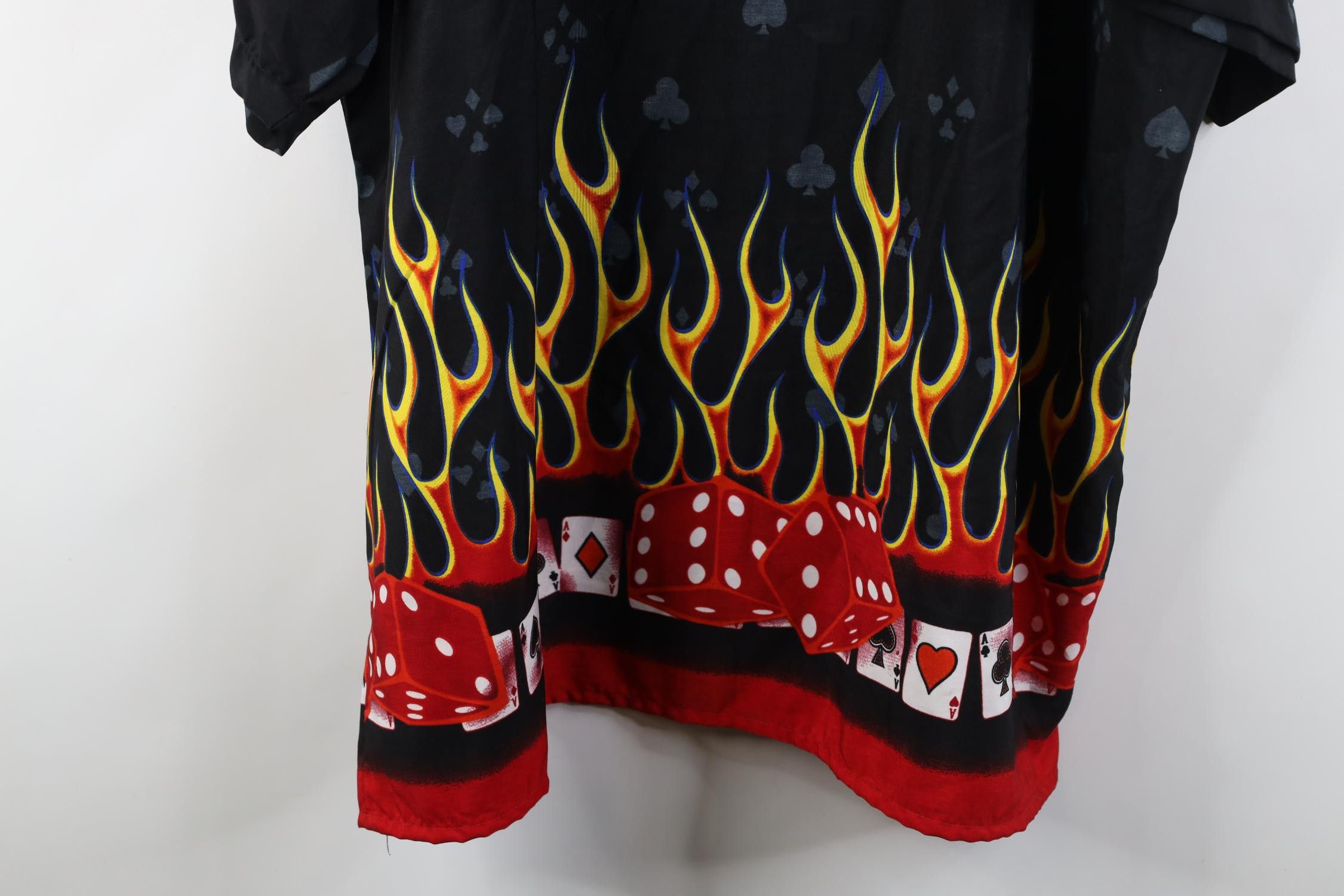 Vintage Vintage 90s Y2K Streetwear Las Vegas Fire Dice Poker Shirt Size US XXL / EU 58 / 5 - 14 Thumbnail