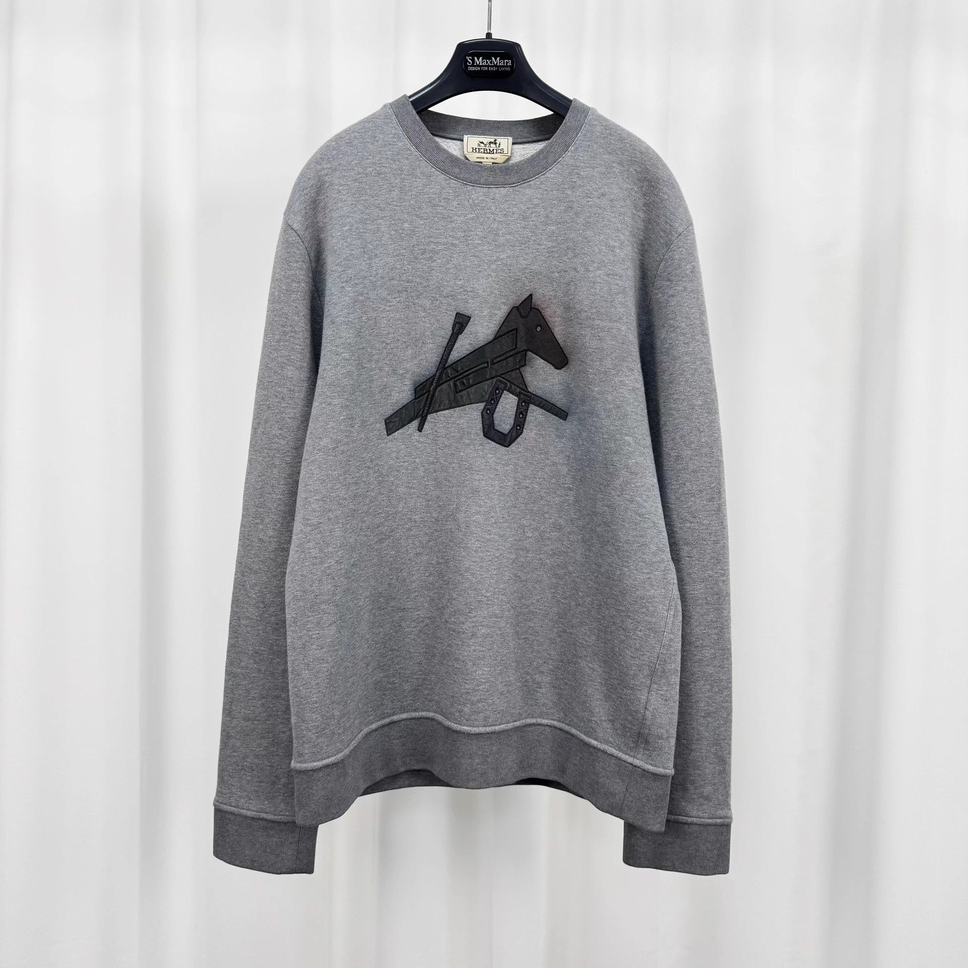Hermes Hermes Horse Head Leather Panelled Sweatshirt XL Light Stain Size US XL / EU 56 / 4 - 1 Thumbnail