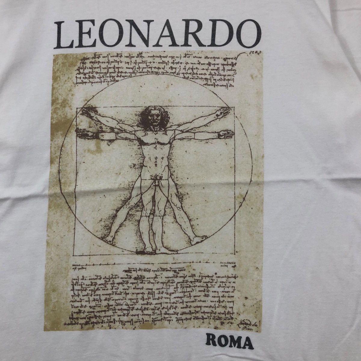 Arts & Science Y2K Leonardo da Vinci's iconic "Vitruvian Man” Art Tee Shirt Size US S / EU 44-46 / 1 - 3 Thumbnail