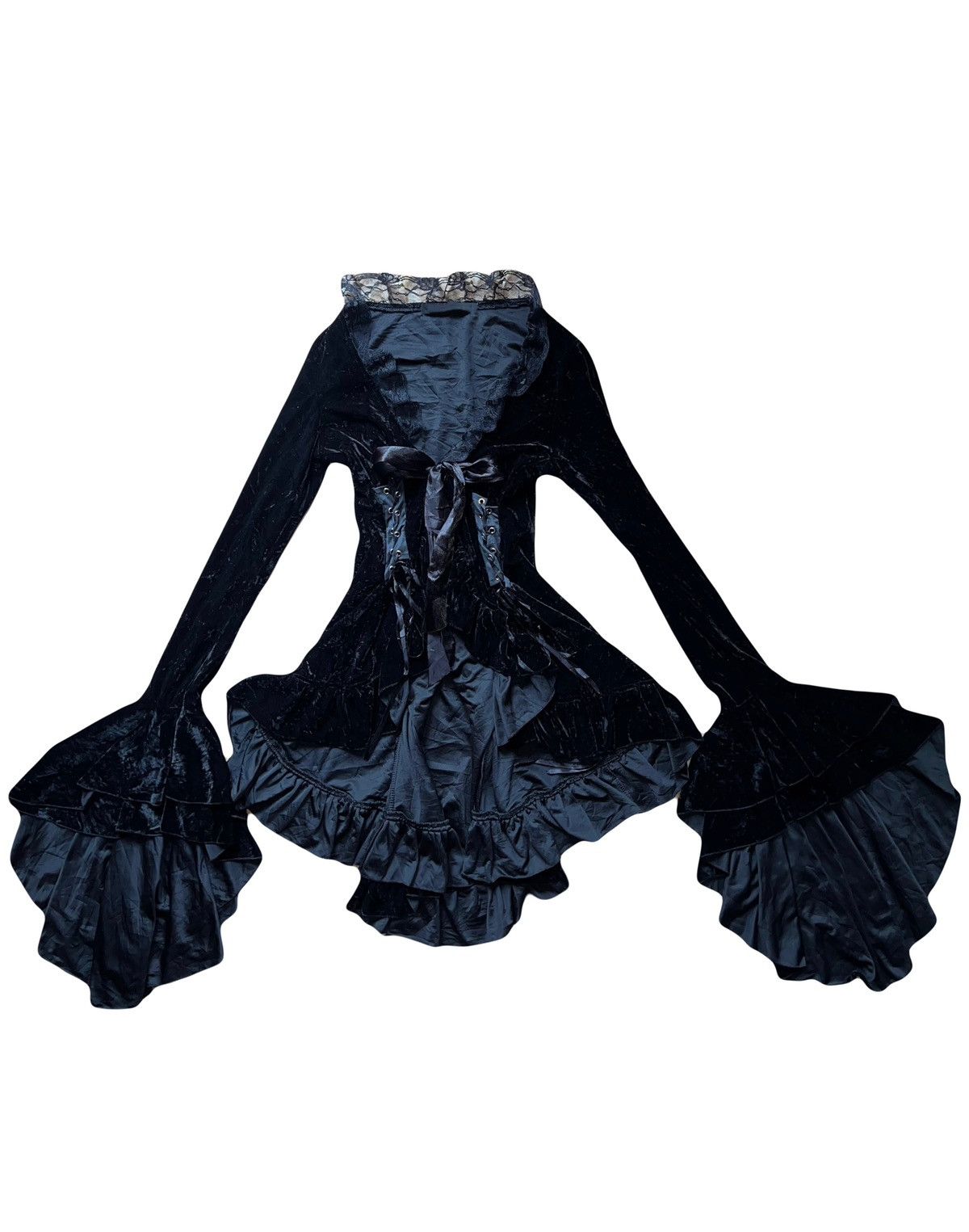 Japanese Brand Vintage Japanese princess goth velvet top 🧛🏻‍♀️🖤 Size XS / US 0-2 / IT 36-38 - 1 Thumbnail