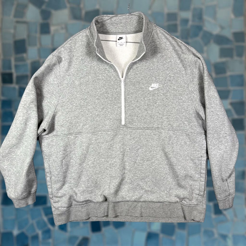 Nike Nike Sportswear Sweatshirt Mens 3XL Club 1/2 Zip Pullover Jacket DD4732-066 Gray Regular Fit Long Sleeve Size US XXL / EU 58 / 5 - 1 Thumbnail